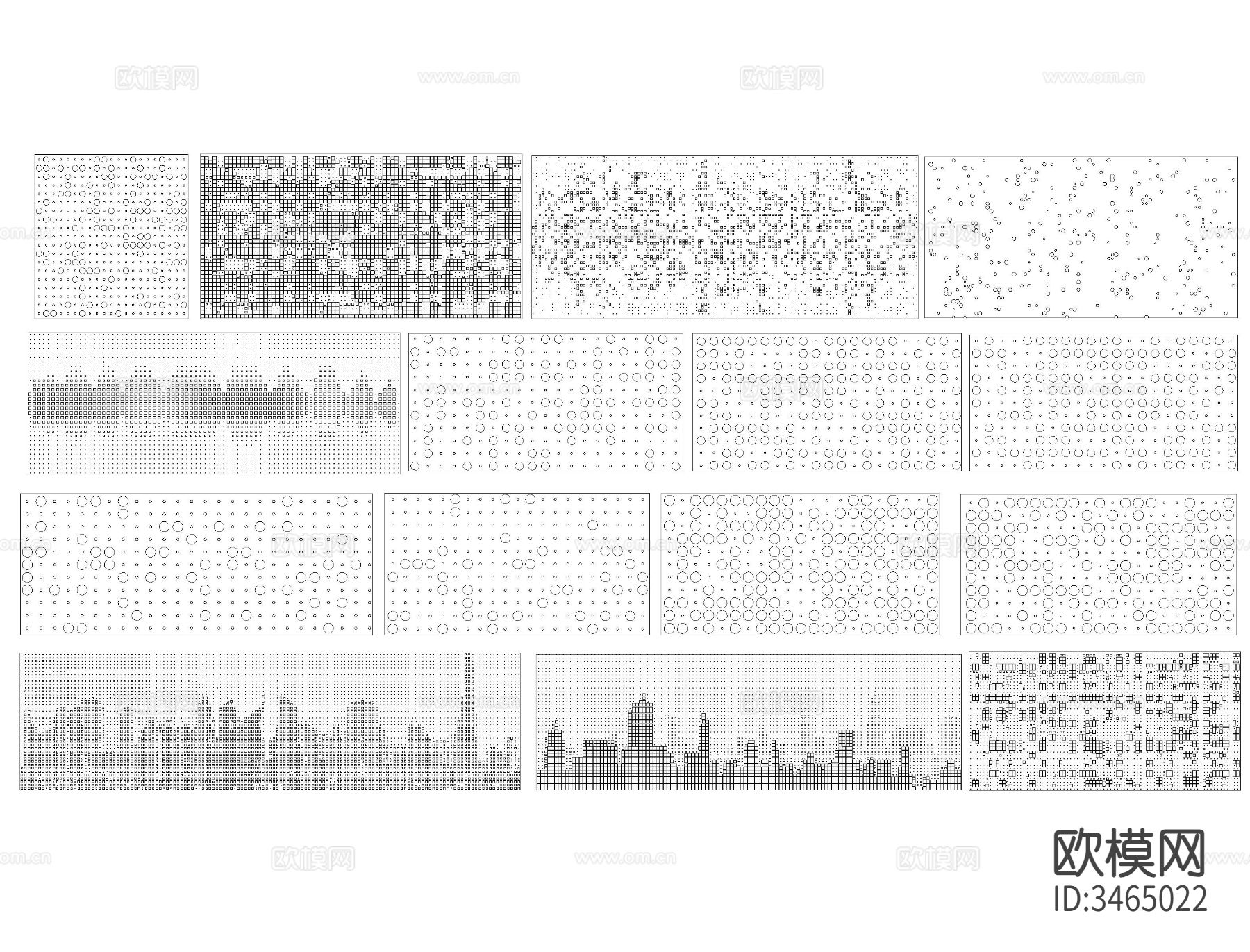 冲孔板 穿孔板cad图库下载（渲染图4）