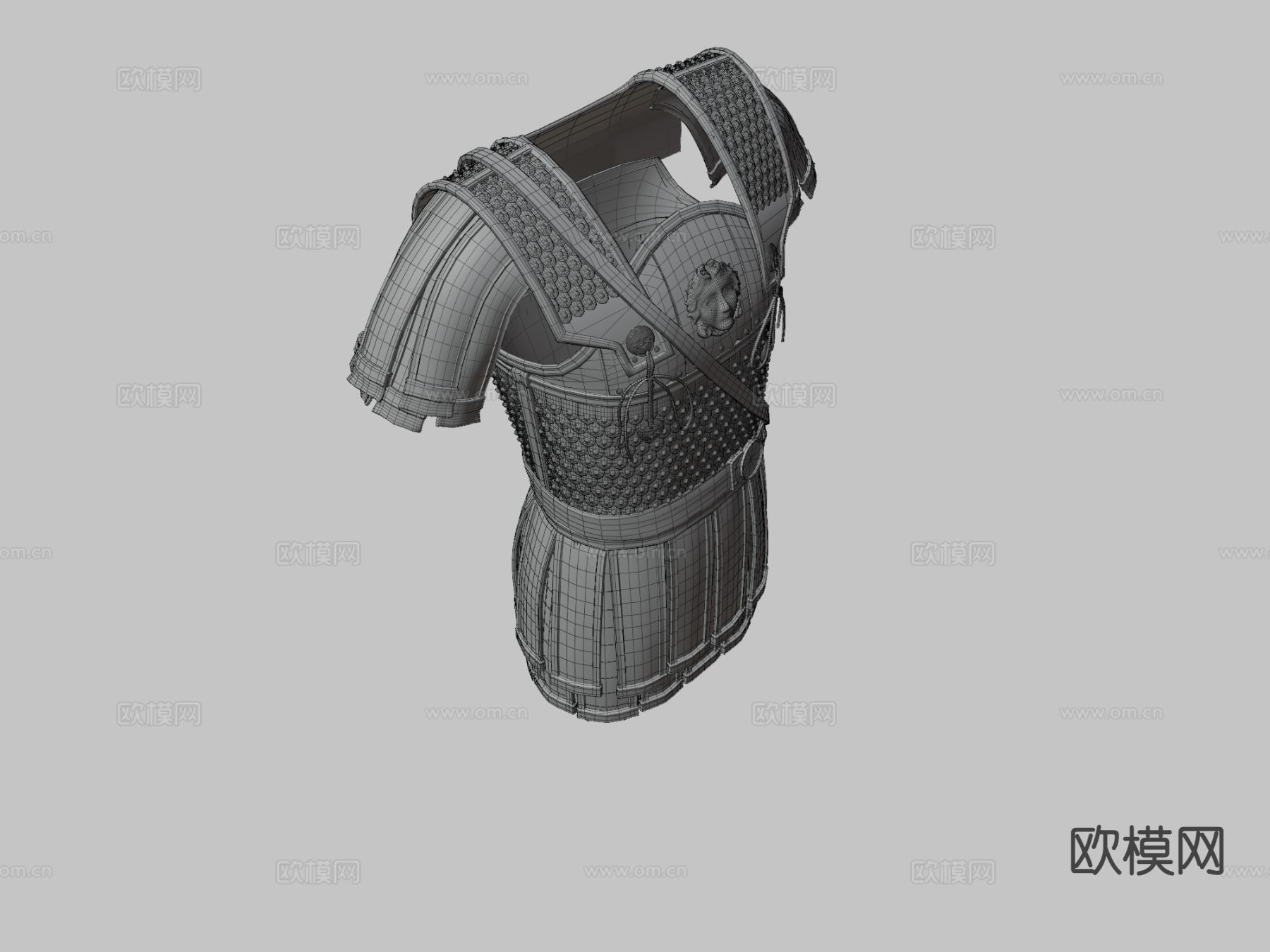 古希腊盔甲3d模型下载（渲染图2）