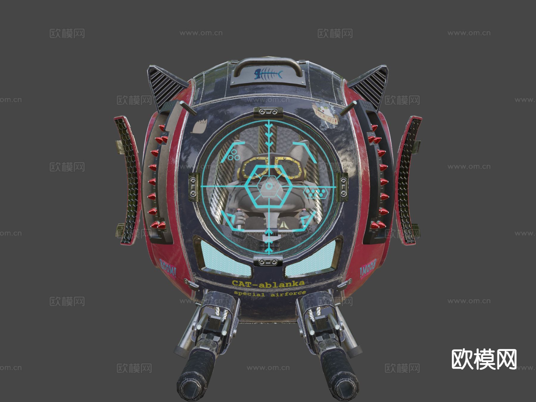 动漫小猫球 机器人3d模型下载（渲染图9）