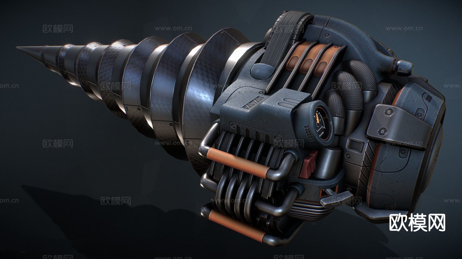 贝恩钻头 动漫武器3d模型下载（渲染图1）