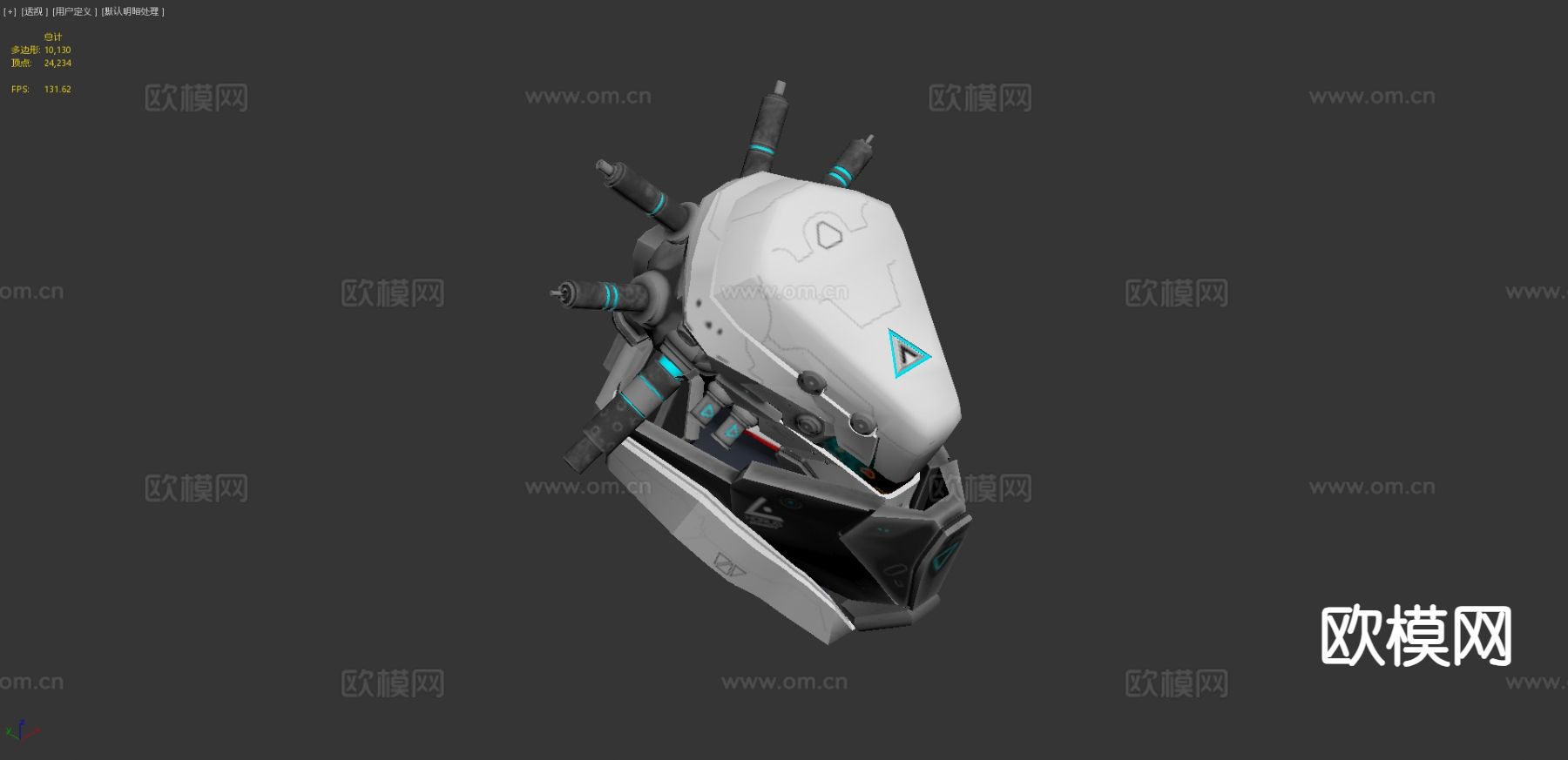 科幻头盔 影视头盔3d模型下载（渲染图4）