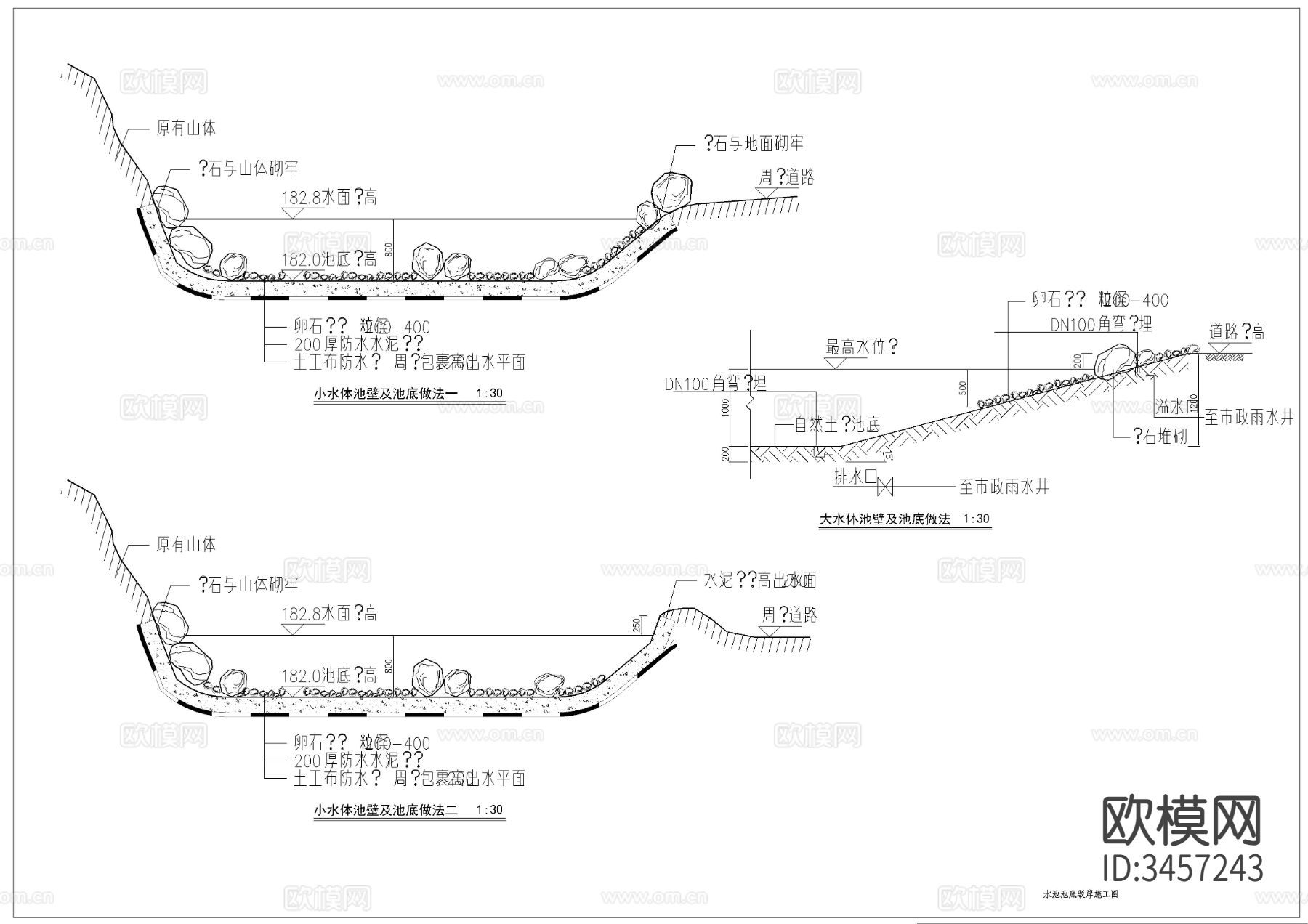 文化名人公园绿化工程CAD施工图下载（渲染图4）