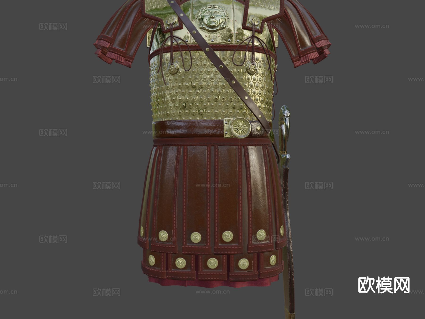 古希腊盔甲3d模型下载（渲染图7）