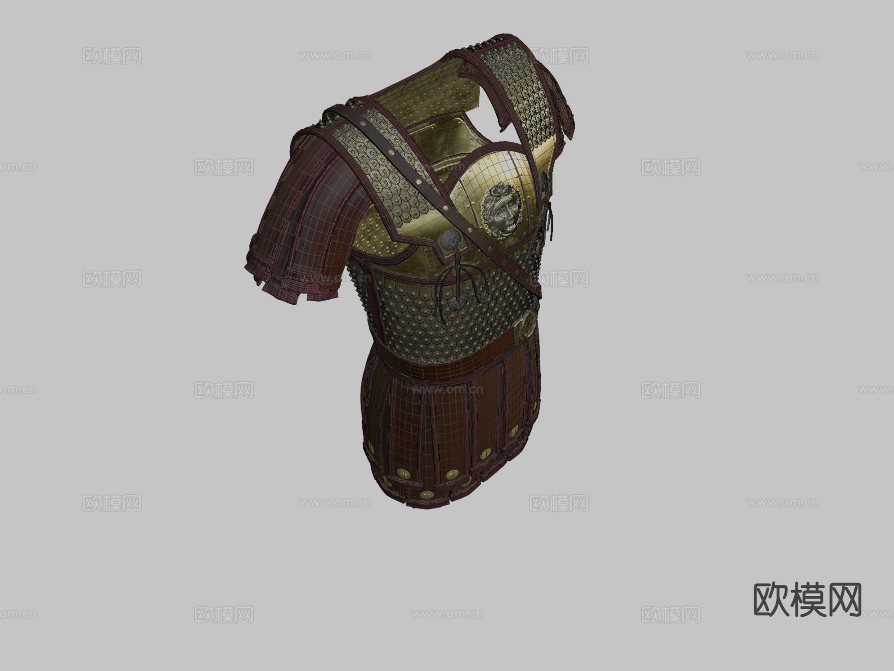古希腊盔甲3d模型下载（渲染图4）