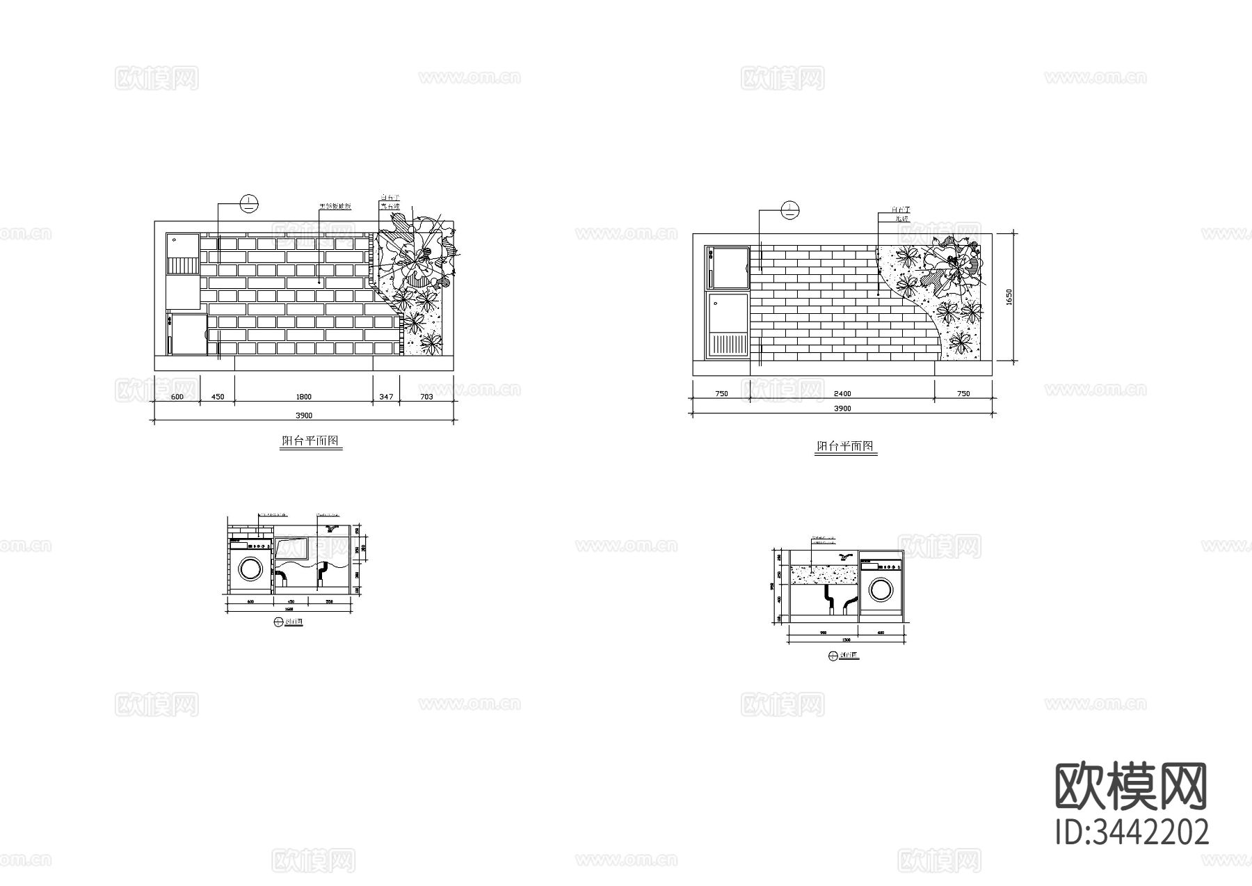 多套室内小造景cad大样图下载（渲染图10）