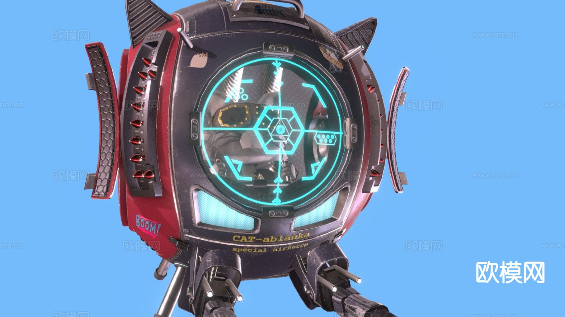 动漫小猫球 机器人3d模型下载（渲染图1）