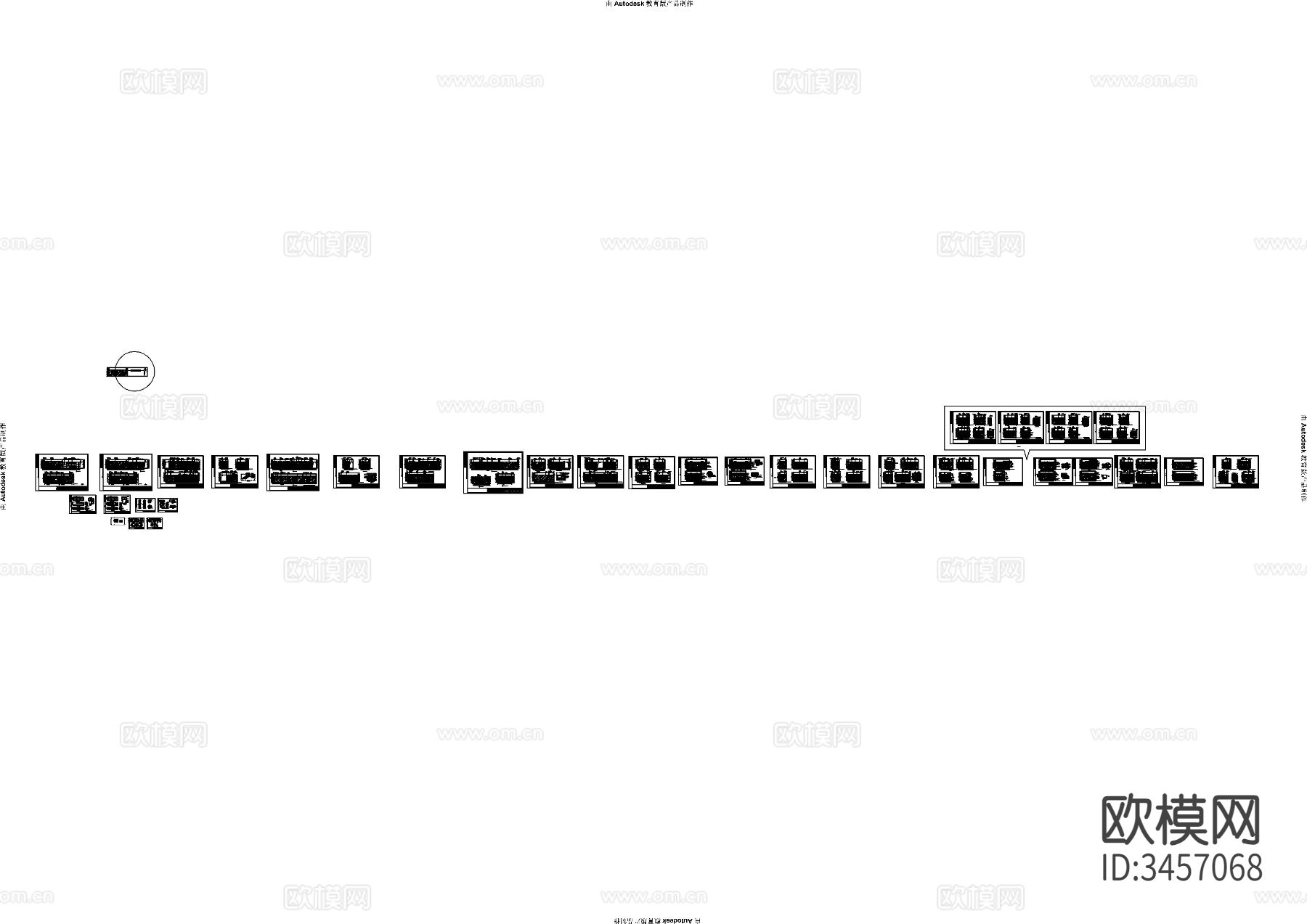 现代办公楼CAD施工图下载（渲染图1）