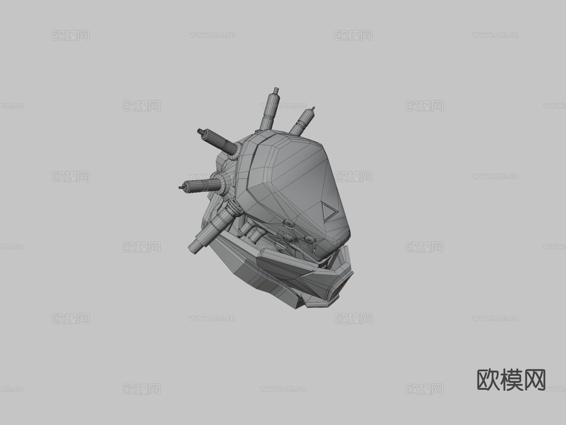 科幻头盔 影视头盔3d模型下载（渲染图2）