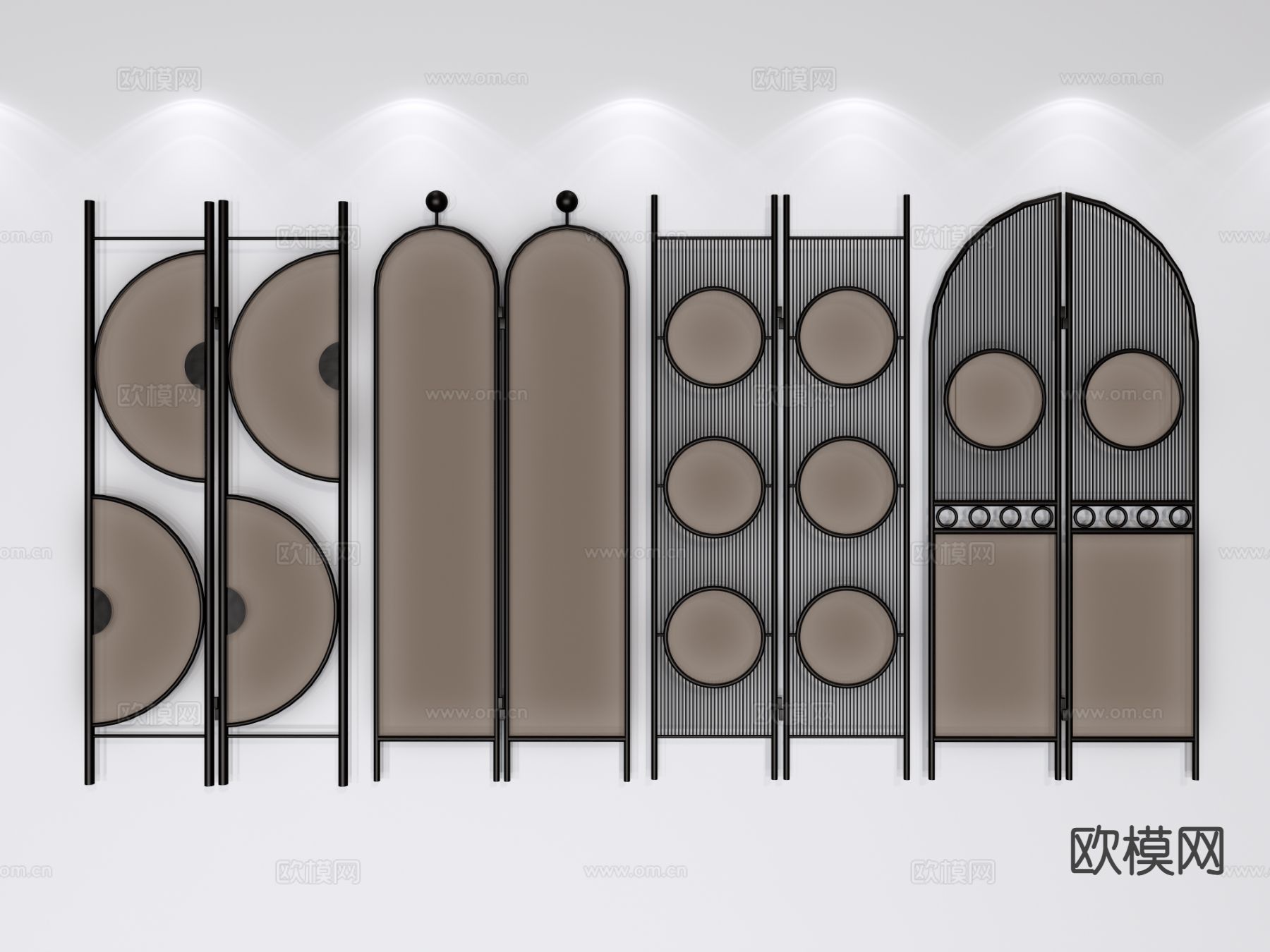 现代屏风 金属隔断3d模型下载