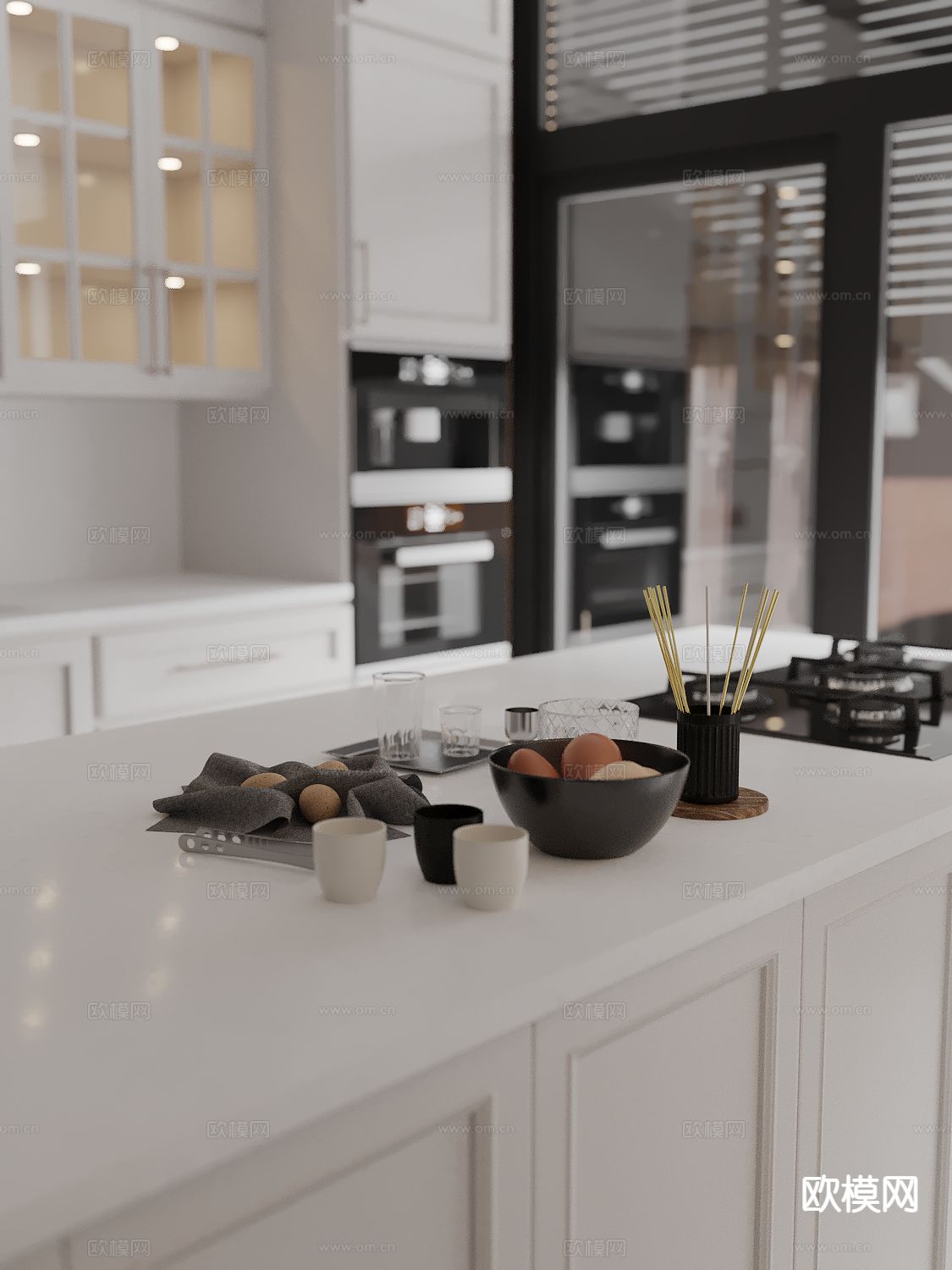 鸡蛋 盘子 杯子 夹子su模型下载（渲染图2）