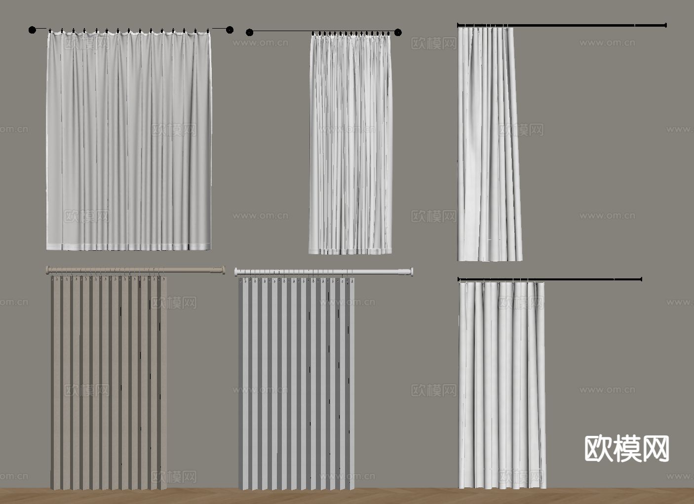 浴帘 窗帘su模型下载（渲染图1）
