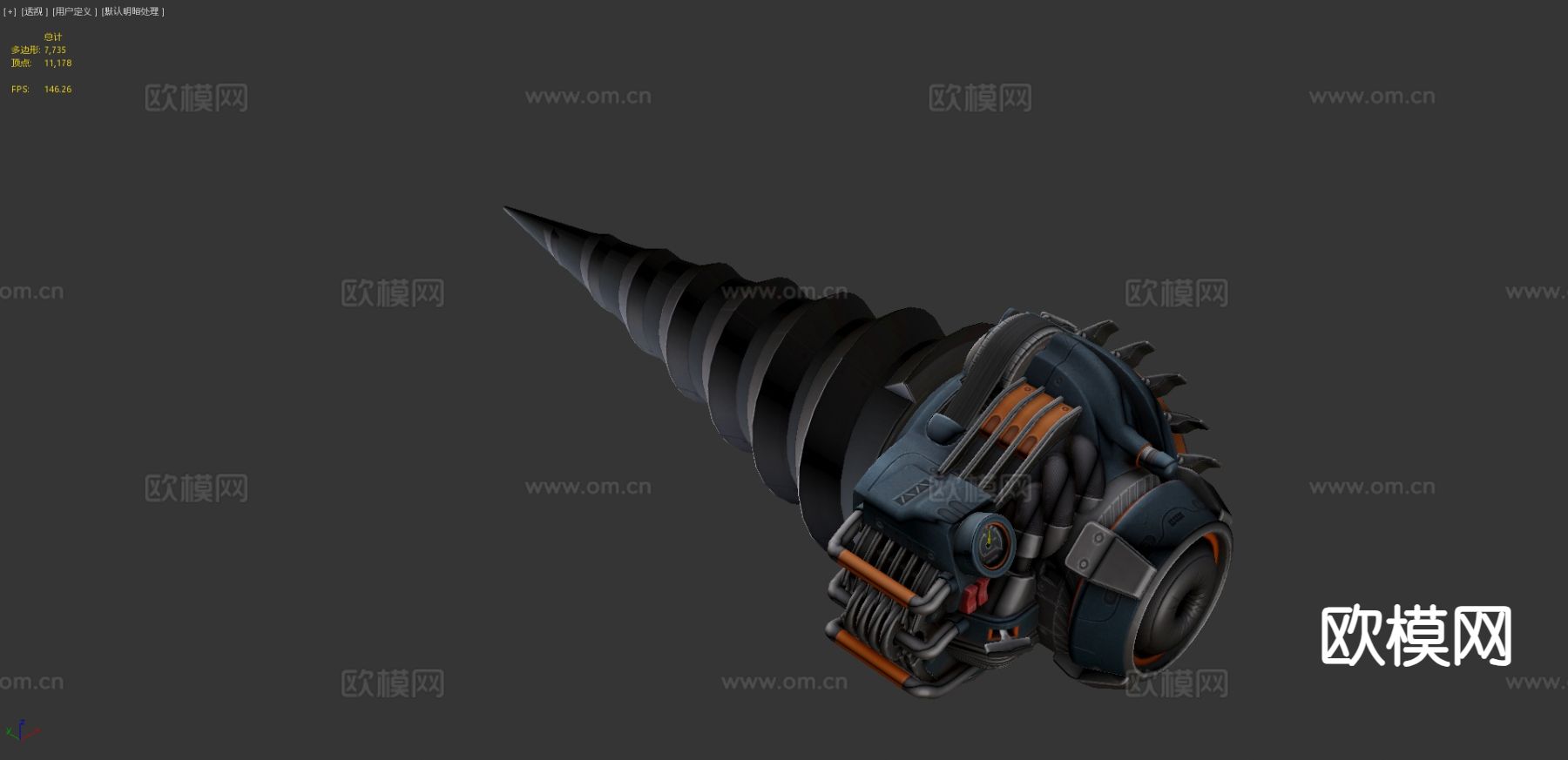 贝恩钻头 动漫武器3d模型下载（渲染图4）