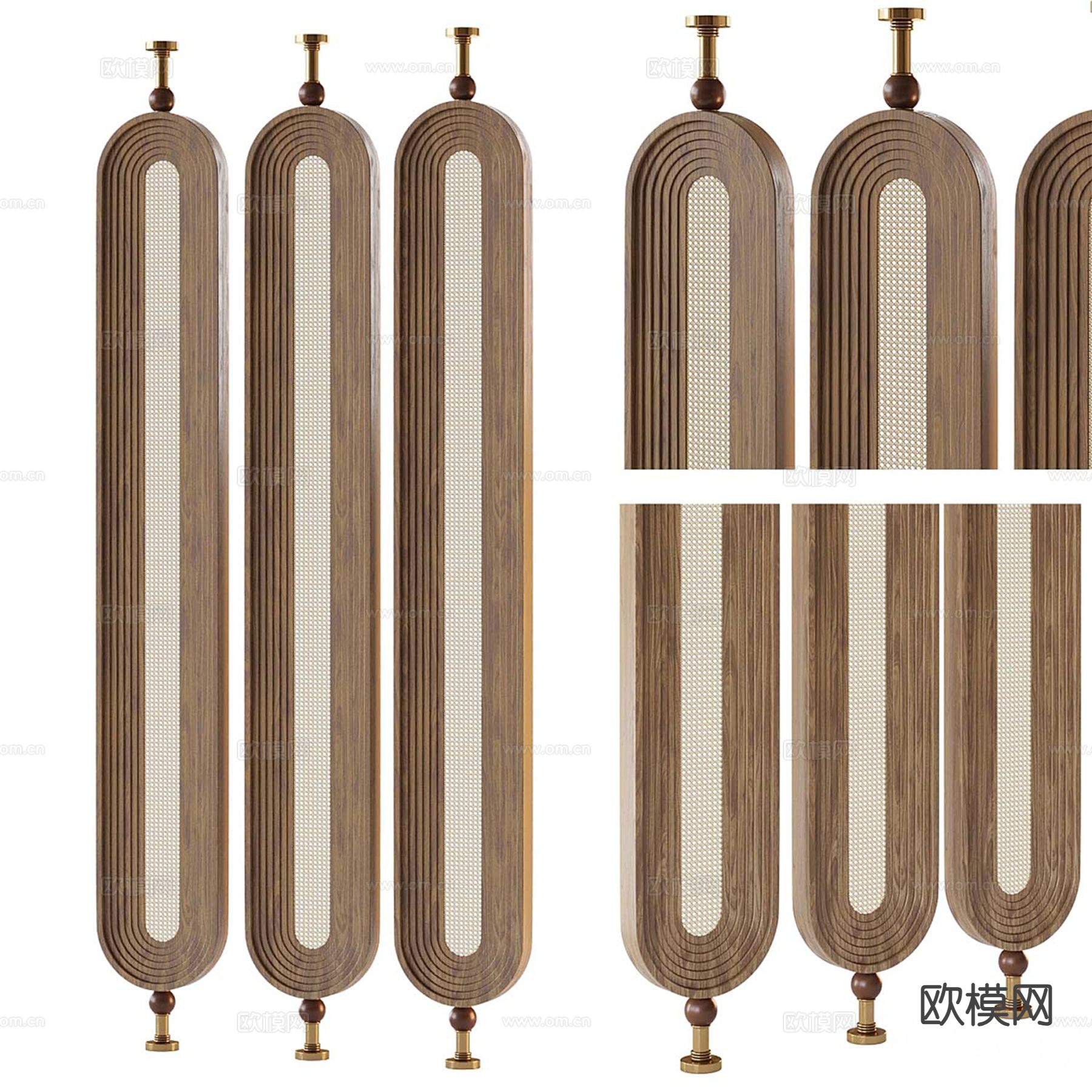 侘寂屏风 实木屏风3d模型下载