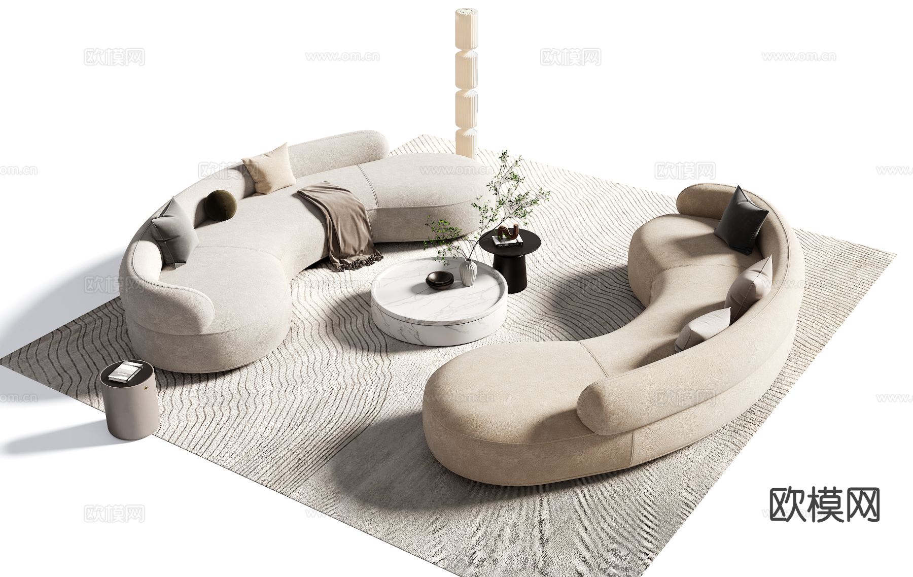 现代组合沙发3d模型下载