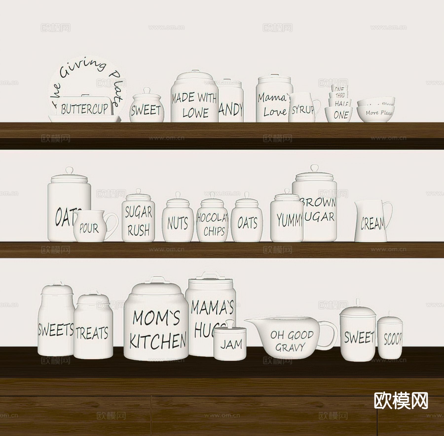 餐具 陶罐 水壶su模型下载（渲染图1）