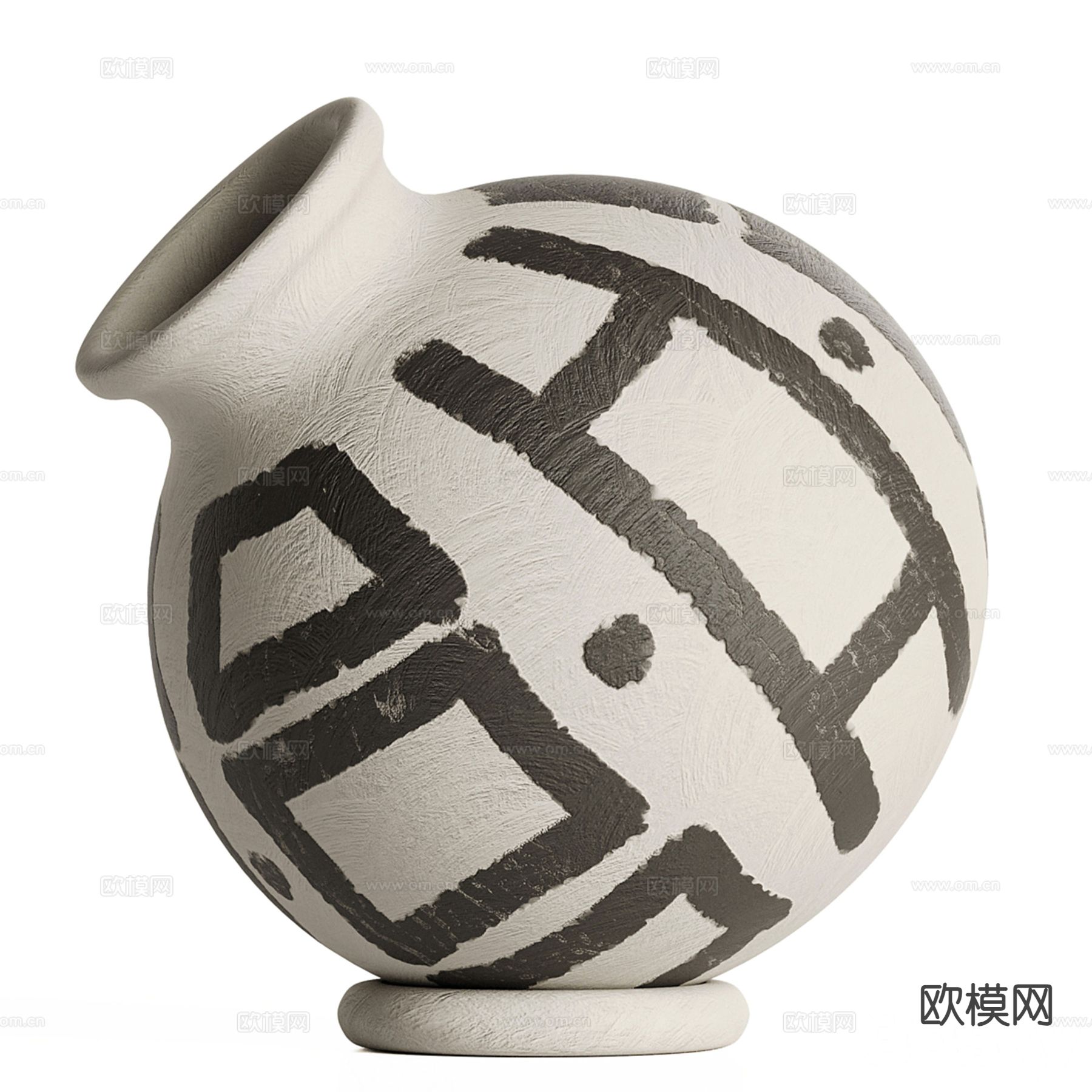 侘寂陶罐 陶瓷 花瓶3d模型下载