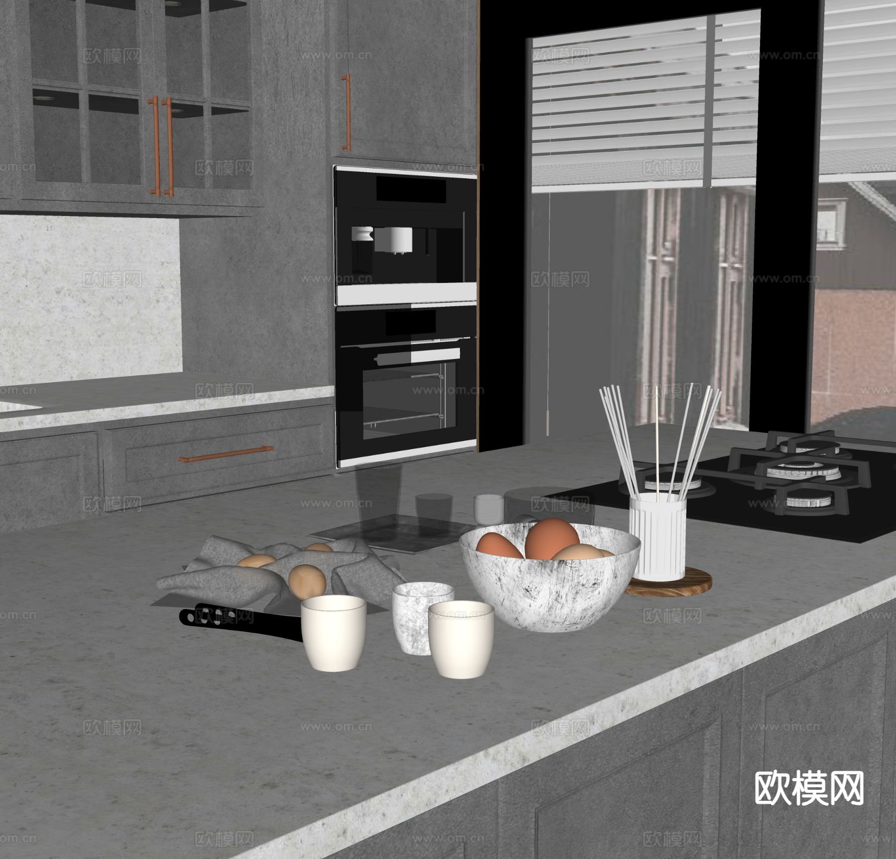 鸡蛋 盘子 杯子 夹子su模型下载（渲染图1）