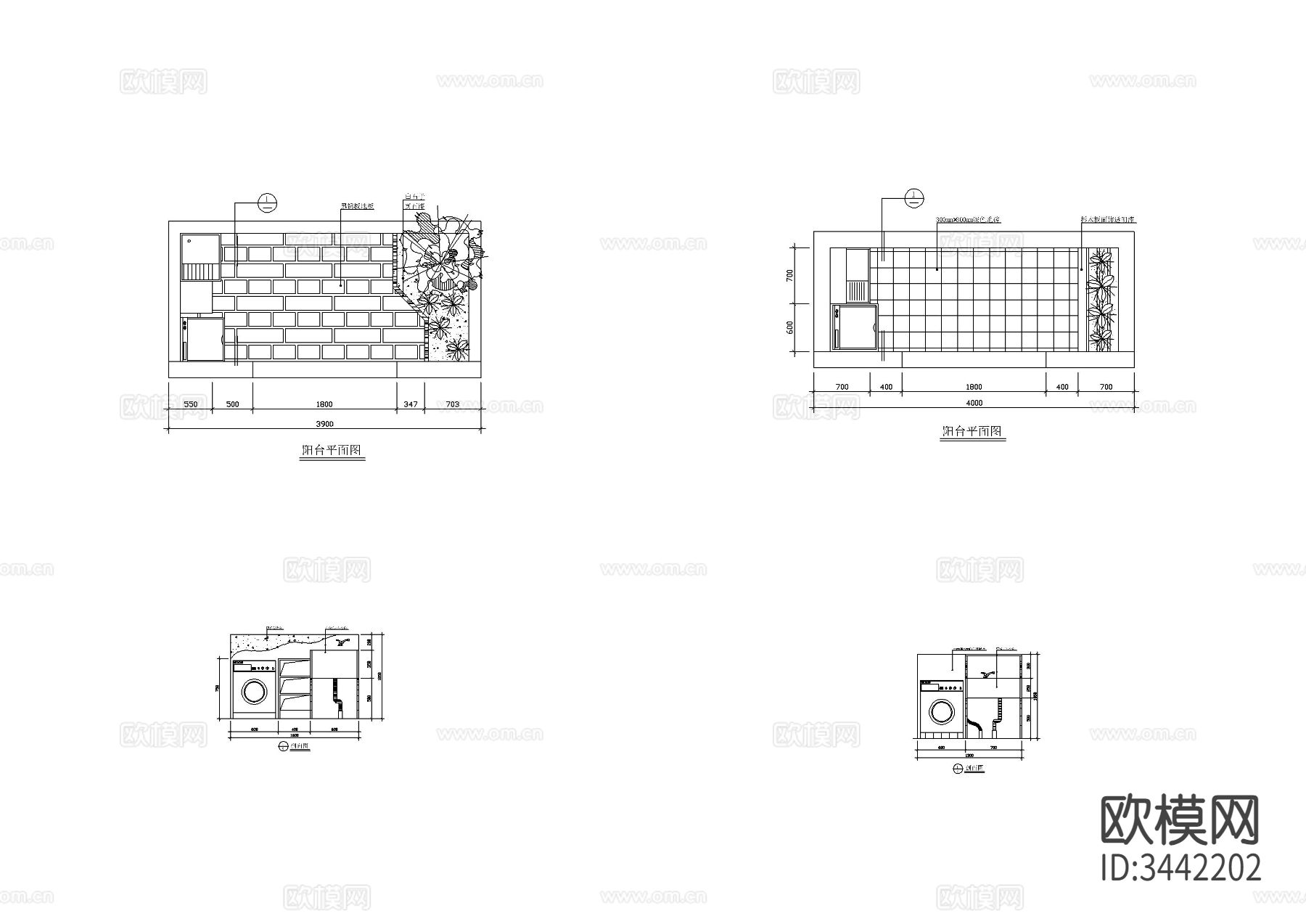 多套室内小造景cad大样图下载（渲染图9）