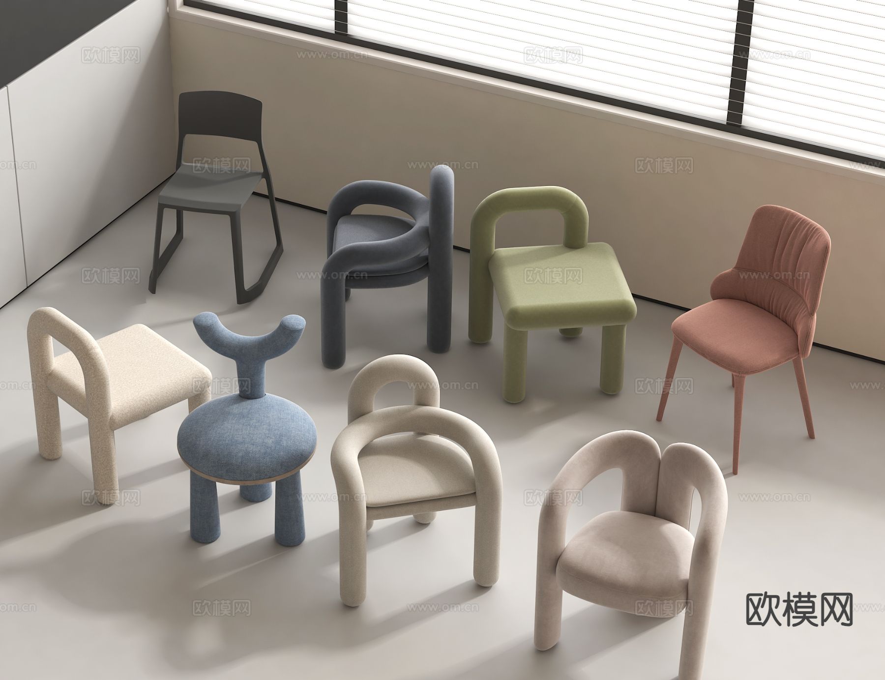 现代椅子 休闲椅3d模型下载