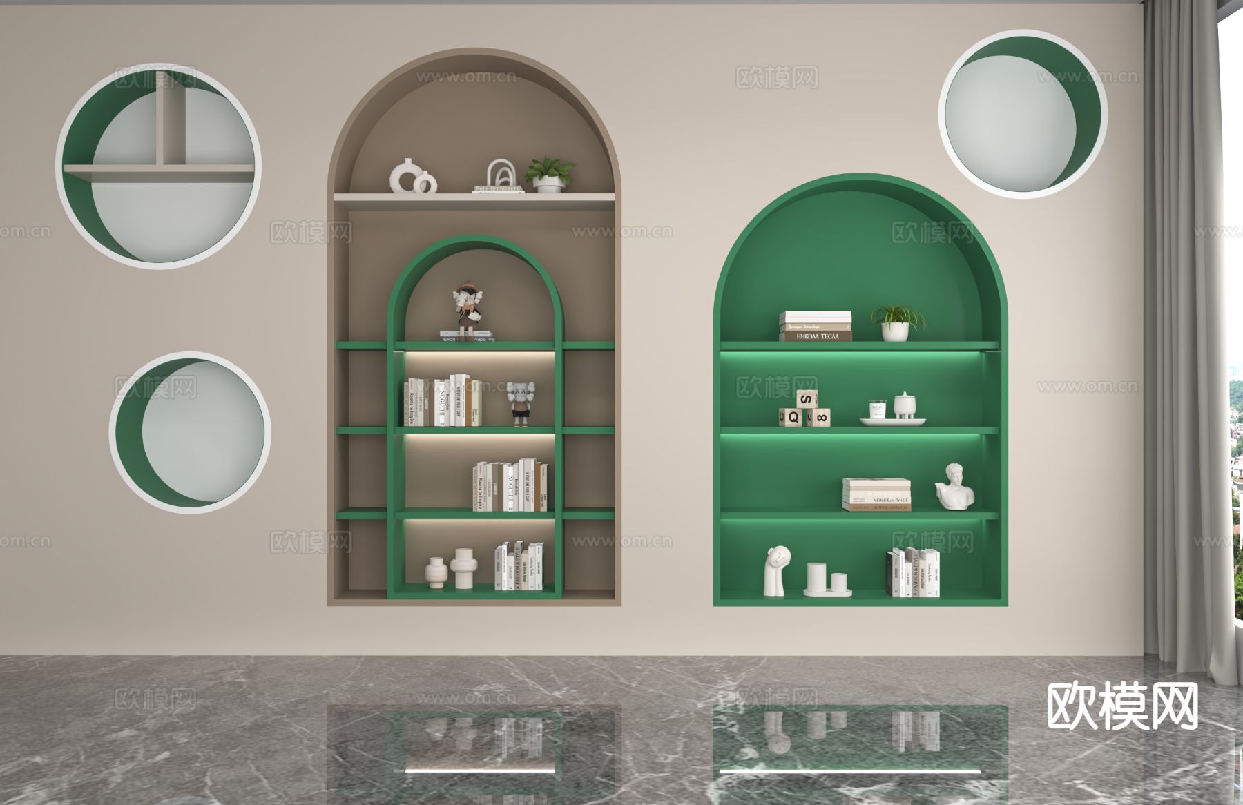 奶油风装饰柜 置物柜3d模型下载