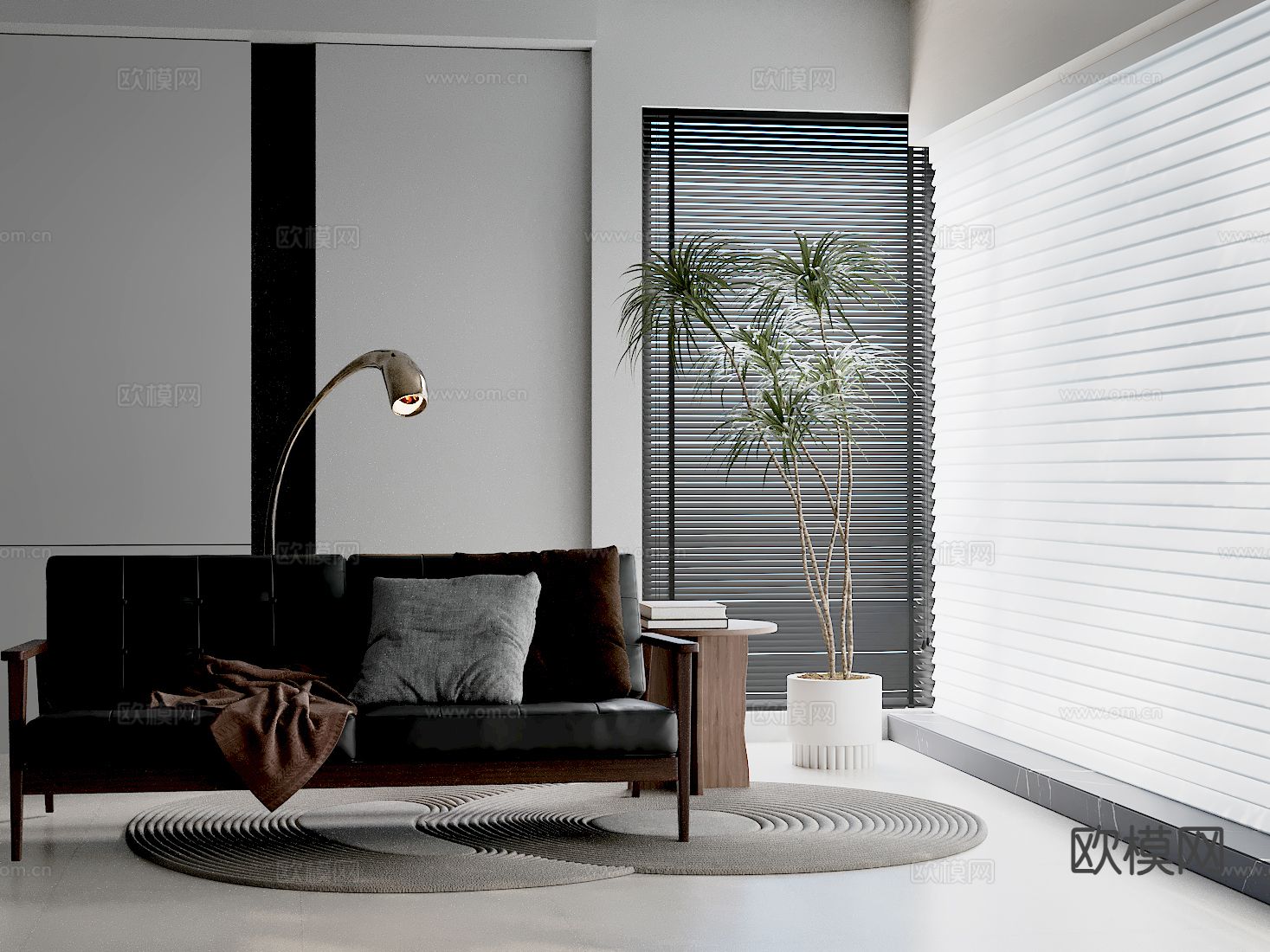 双人沙发 皮革沙发3d模型下载