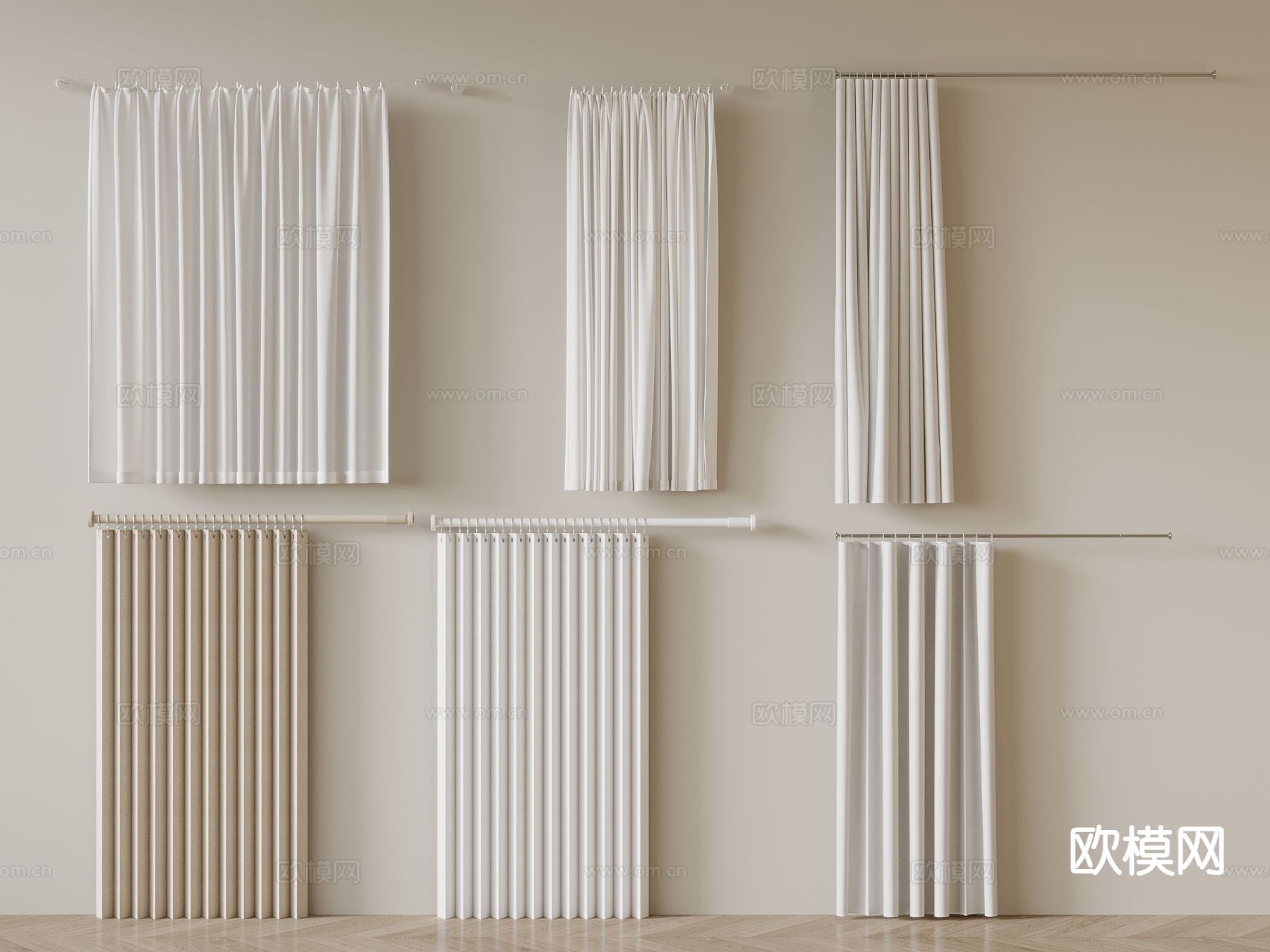 浴帘 窗帘su模型下载（渲染图2）