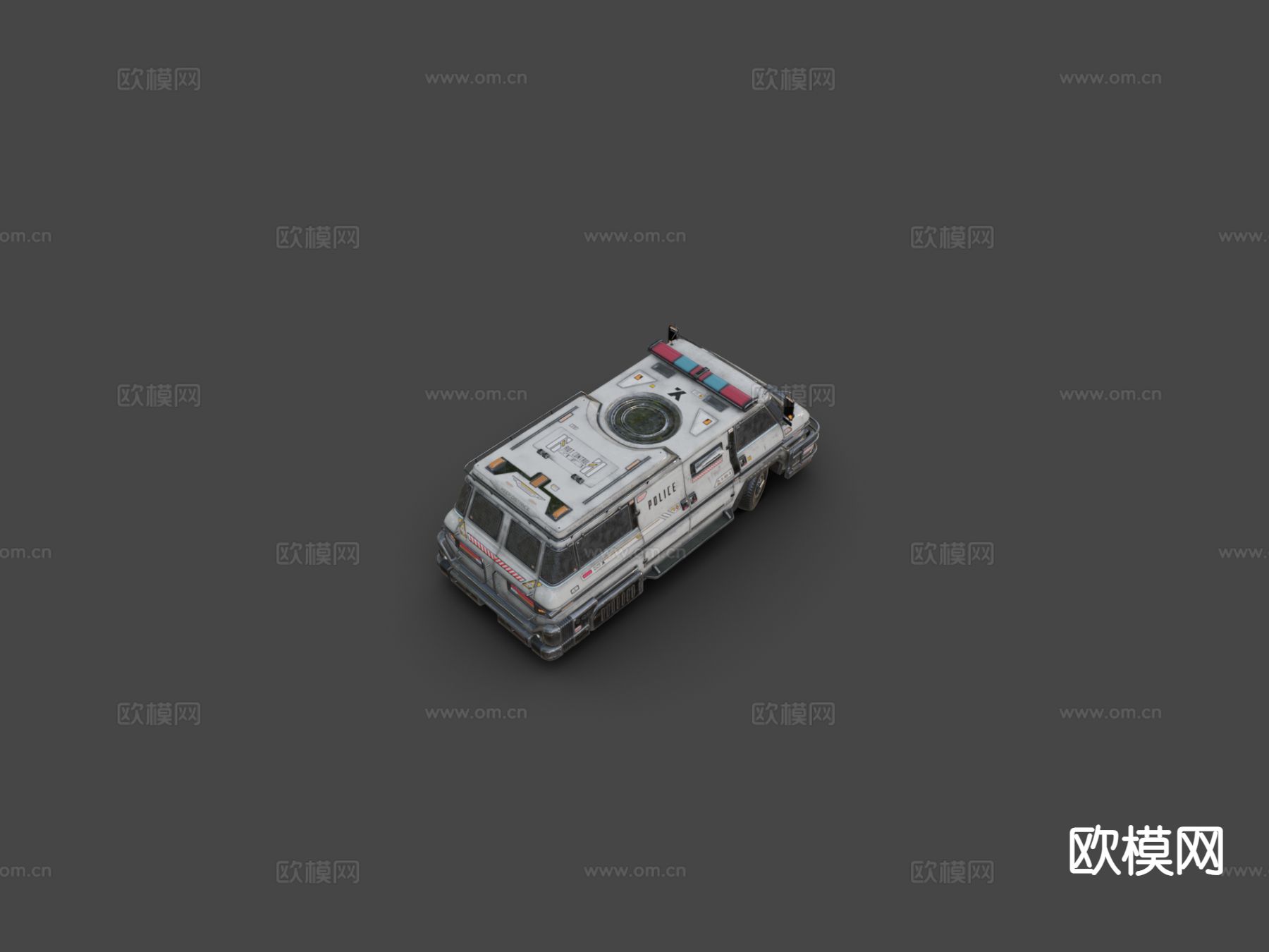 工业风汽车 防暴警车3d模型下载（渲染图3）