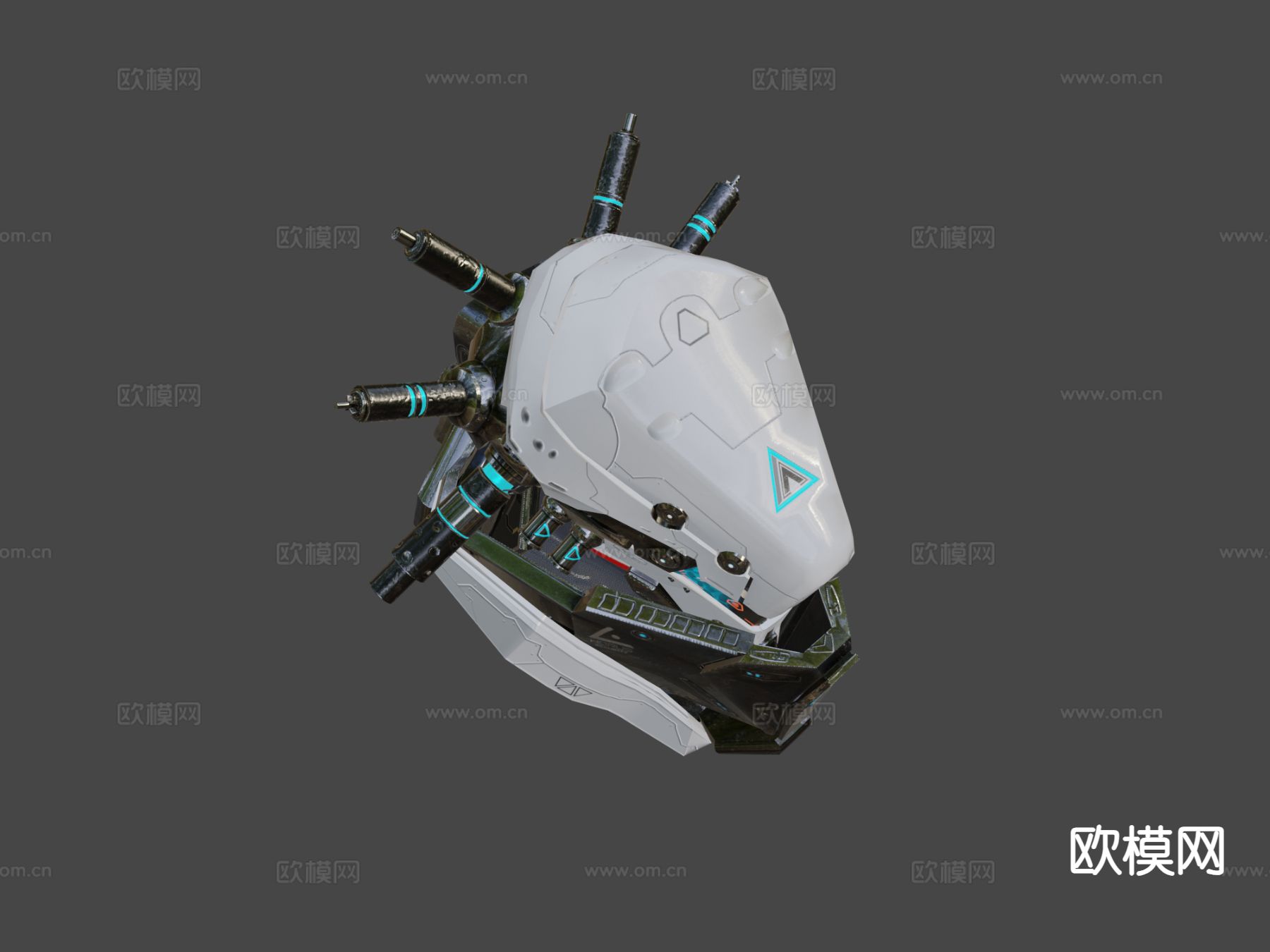 科幻头盔 影视头盔3d模型下载（渲染图8）