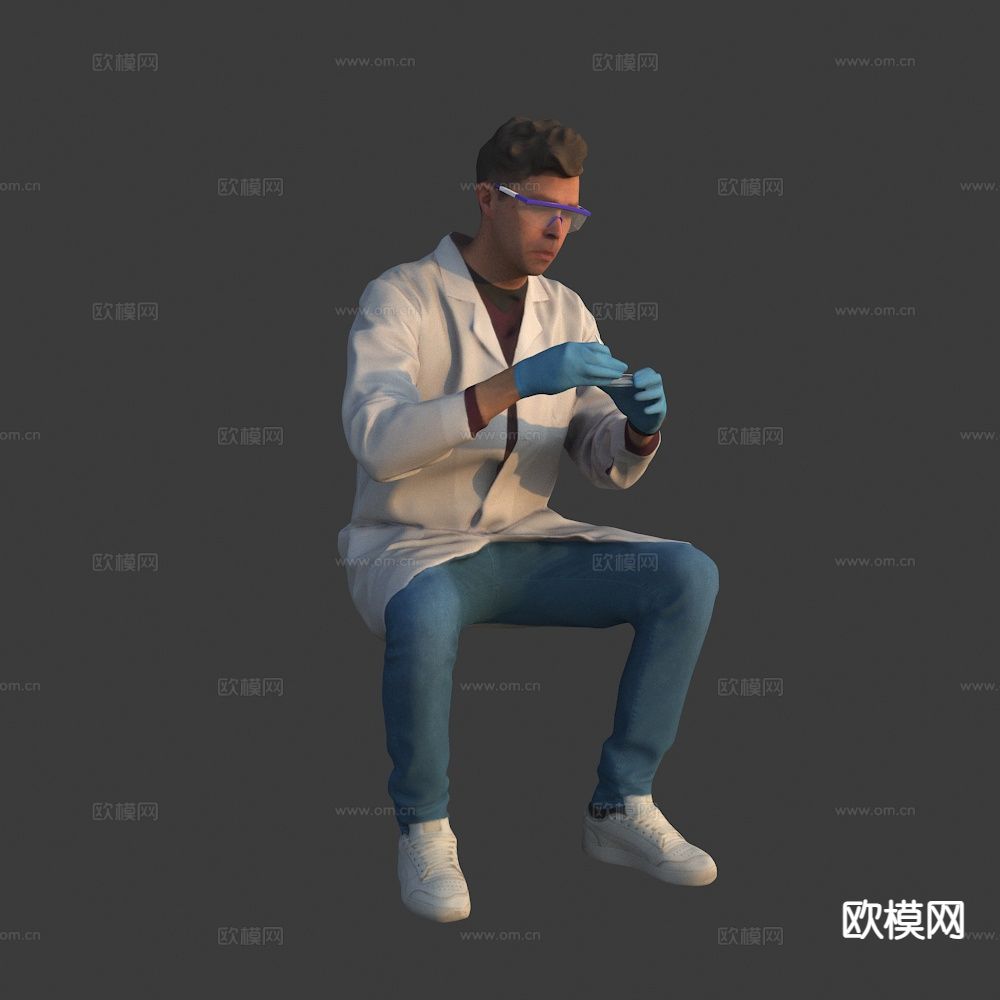 男医生 护士 护工 实验人物3d模型下载