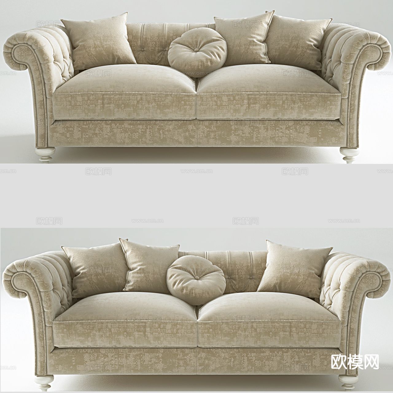 双人沙发 软体沙发su模型下载（渲染图2）
