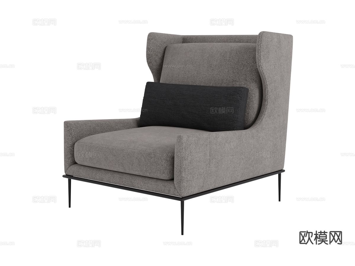 Amura-Alice意式沙发 单人沙发3d模型下载（渲染图1）