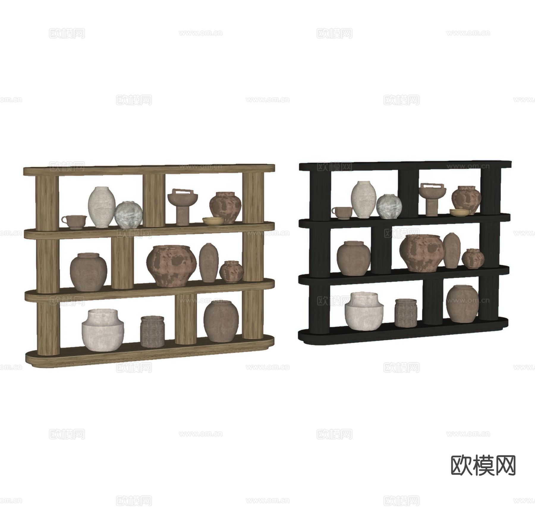 侘寂陶罐 花瓶 器皿su模型下载（渲染图1）