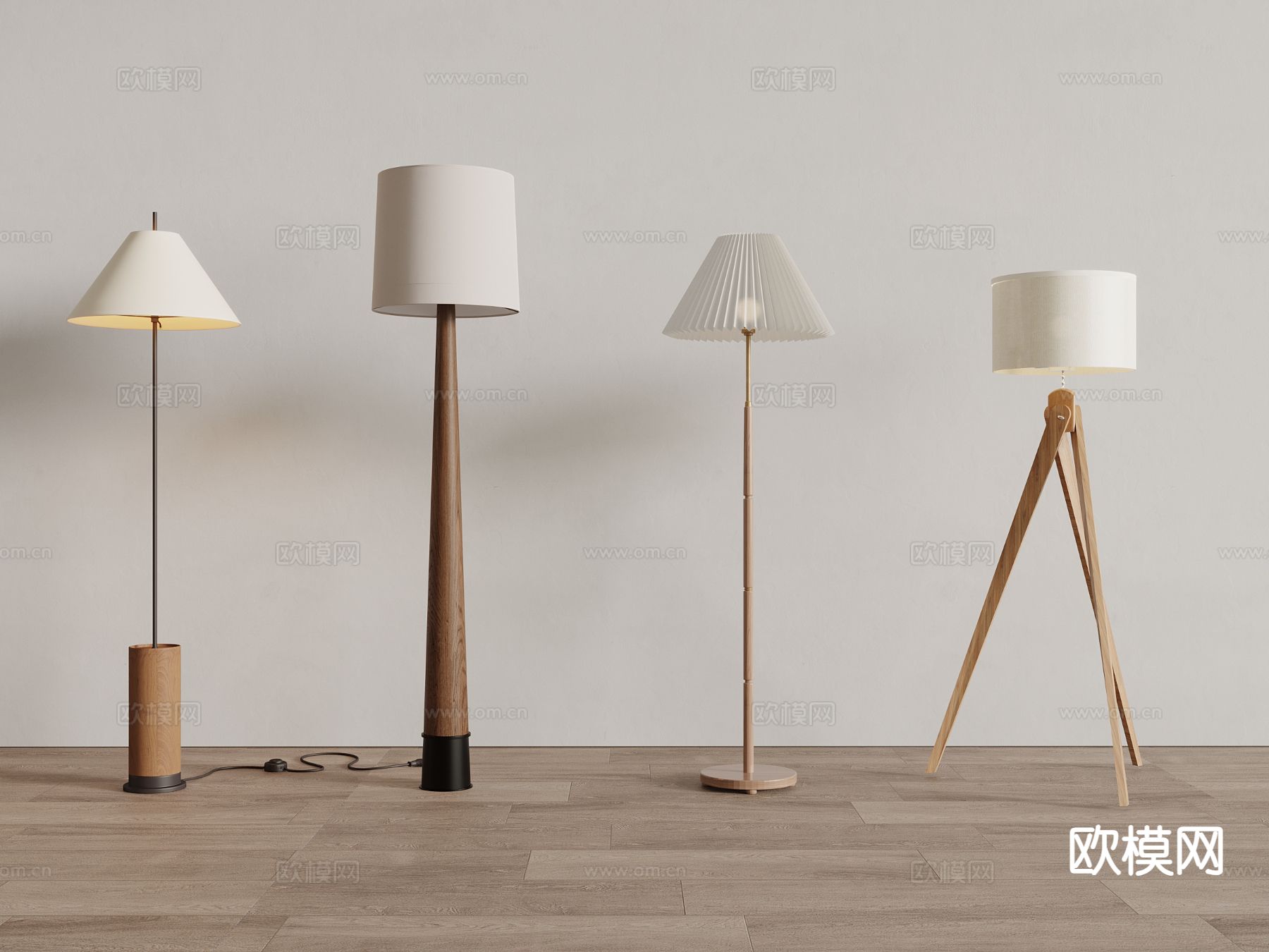 中古风落地灯su模型下载（渲染图2）