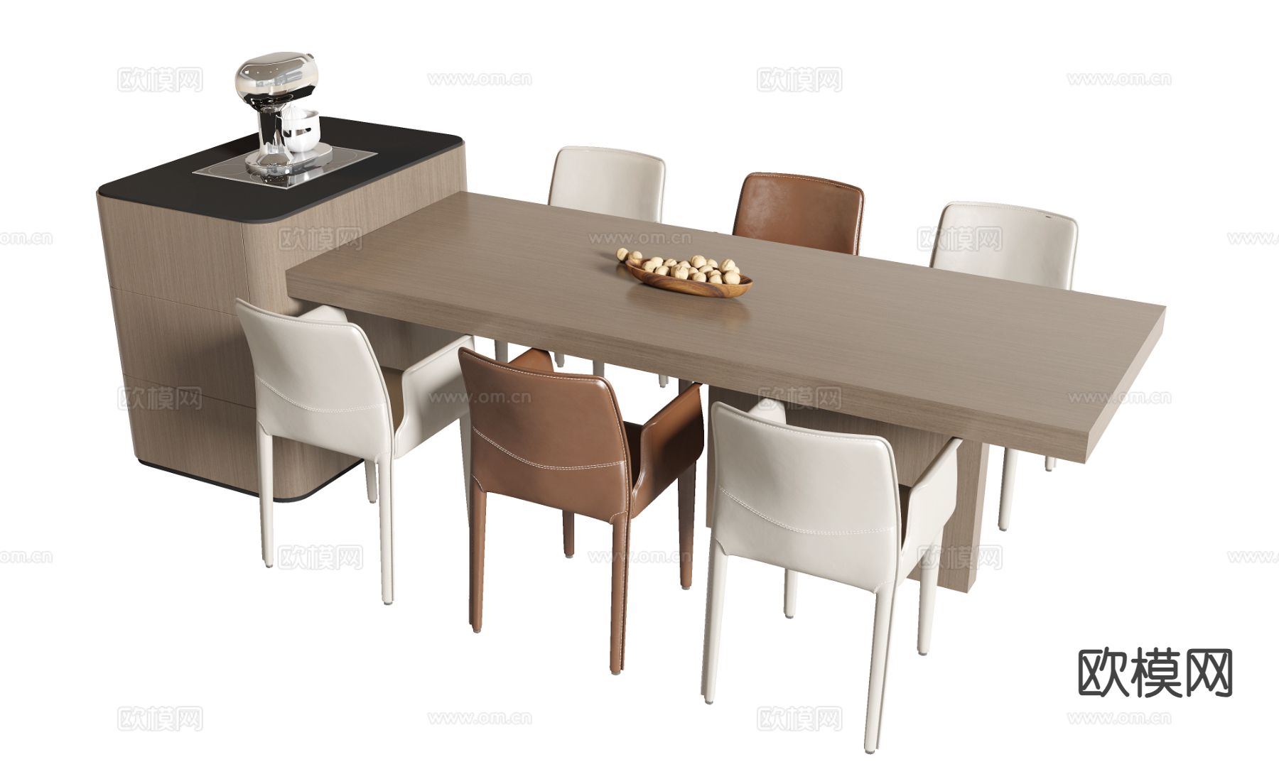 现代中岛餐桌3d模型下载