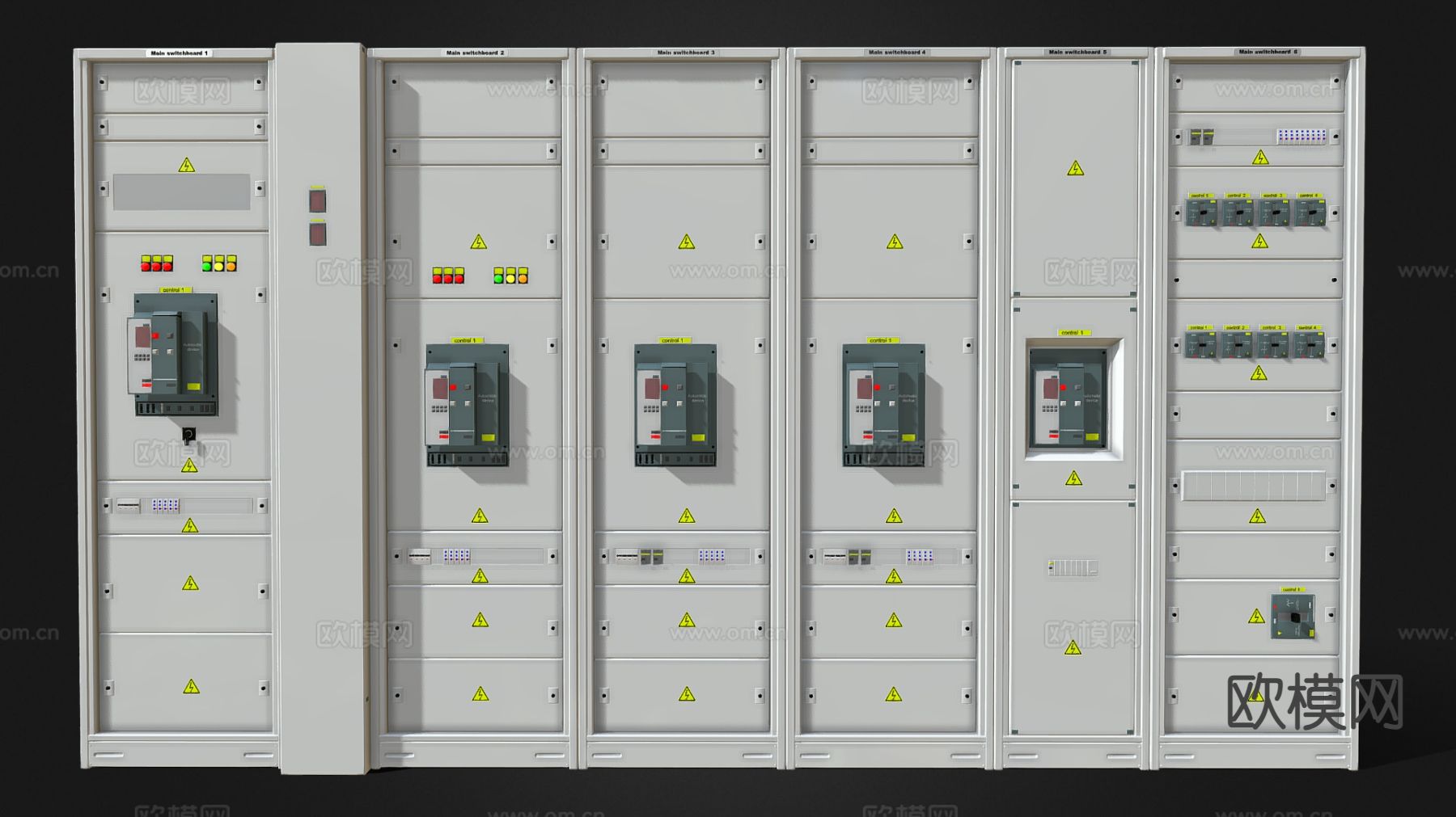 工业机柜 控制机柜 控制机房su模型下载（渲染图3）