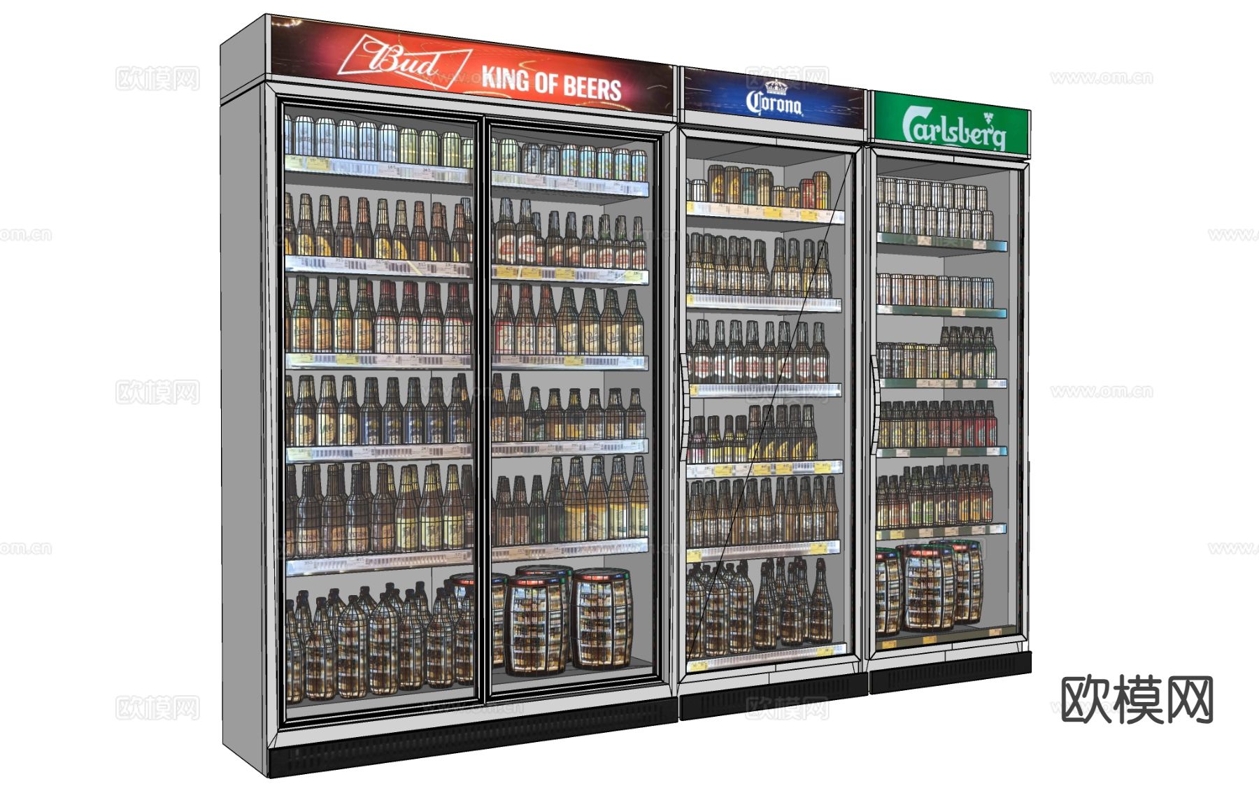 冰柜 冷藏柜 饮料柜su模型下载（渲染图1）
