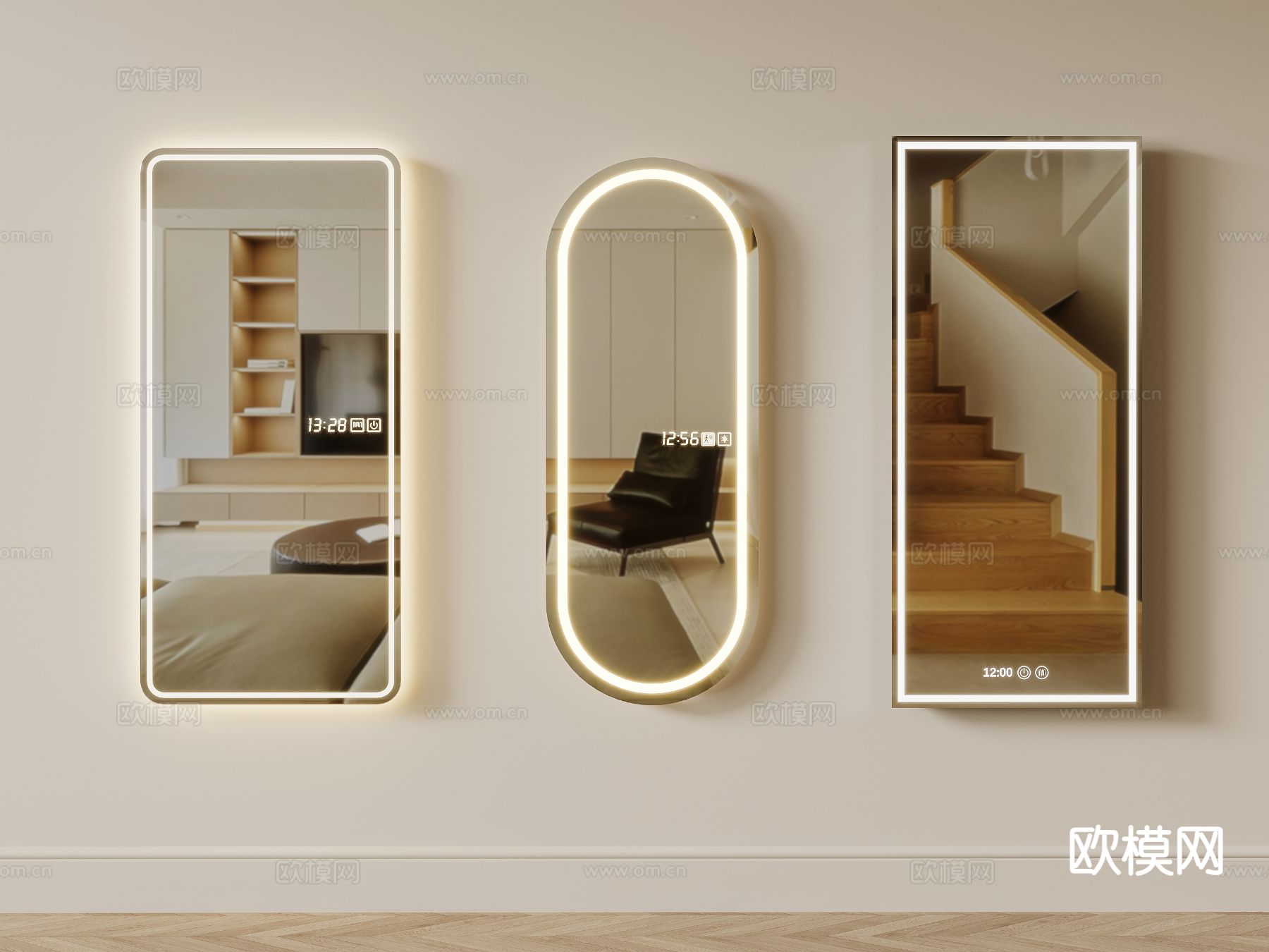 现代镜子 全身镜3d模型下载