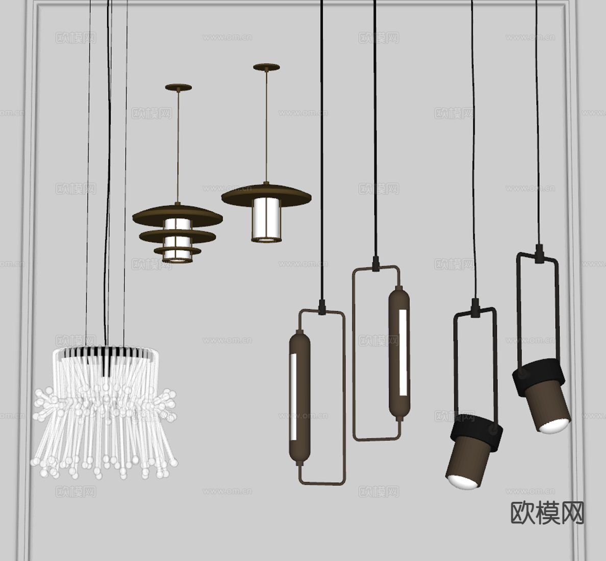 床头小吊灯su模型下载（渲染图1）