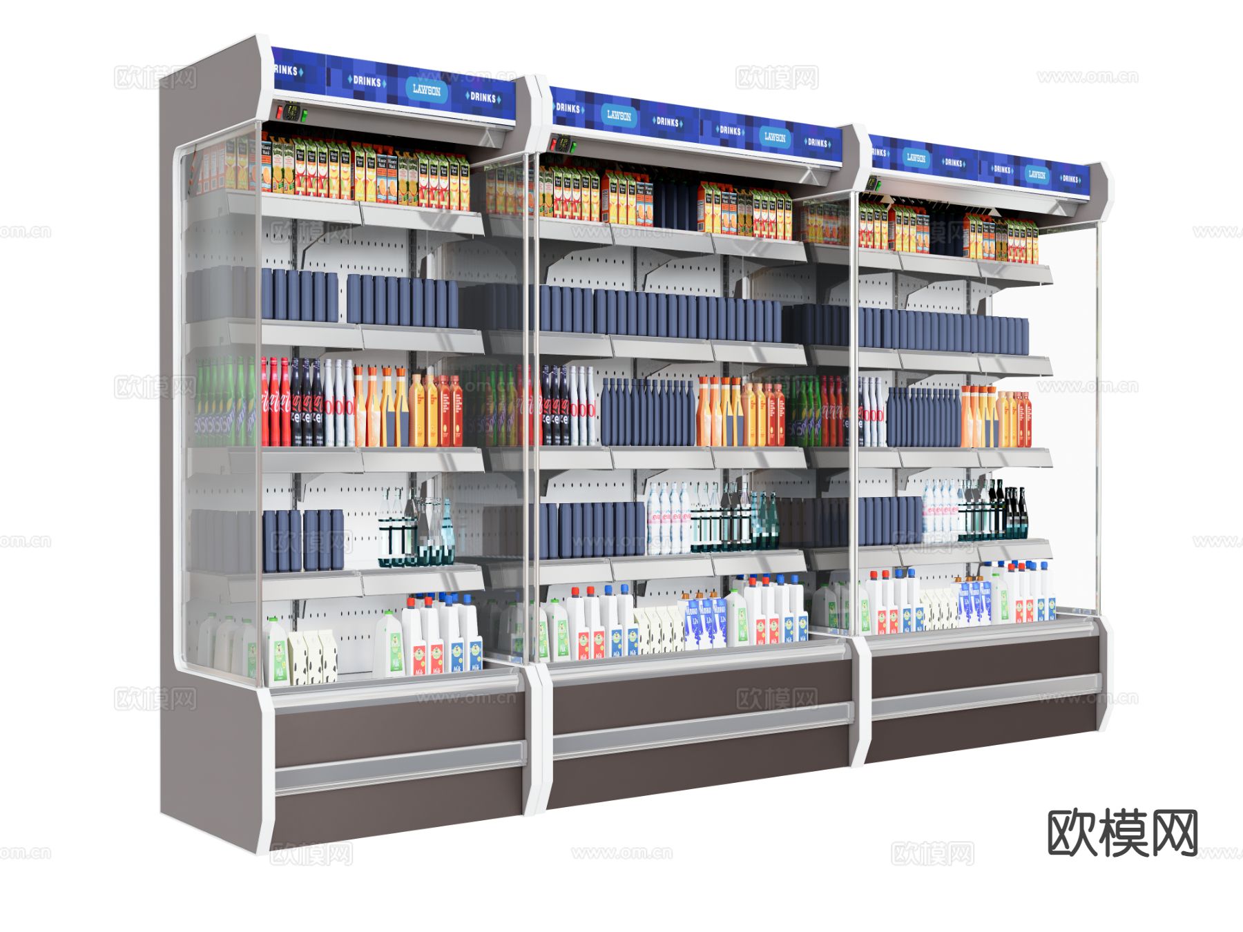 冰柜 冷藏柜 冷饮柜su模型下载（渲染图2）