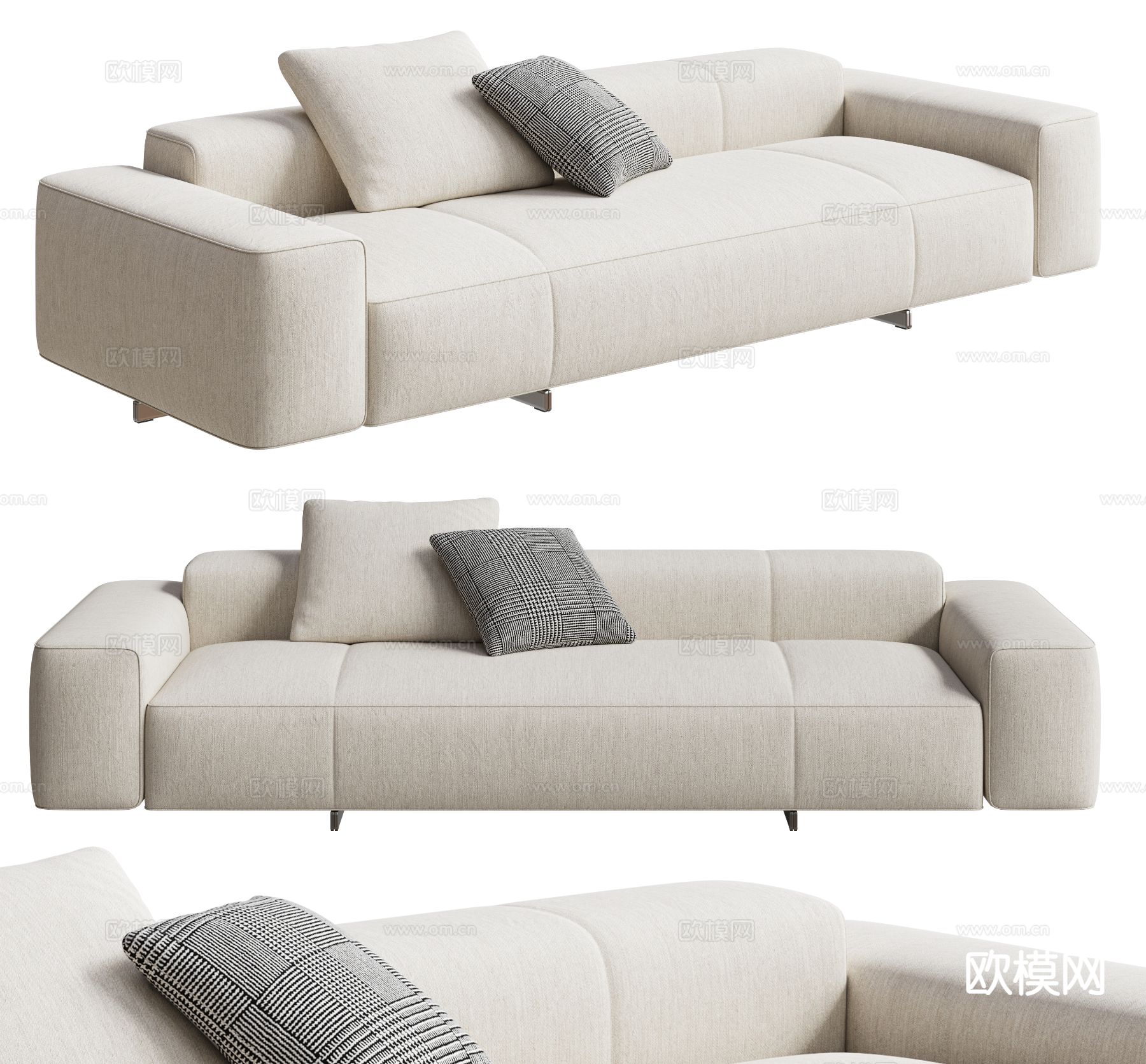 双人沙发 软体沙发su模型下载（渲染图2）