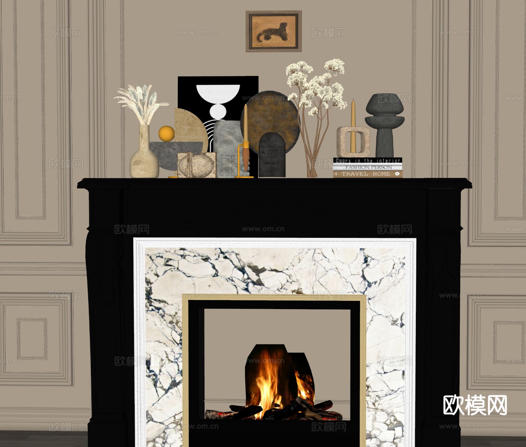 法式壁炉 火炉su模型下载（渲染图1）