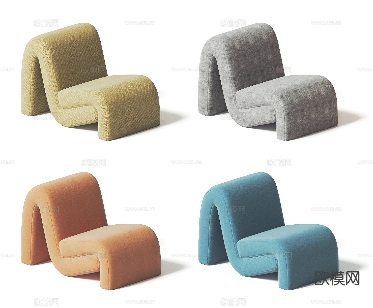 现代单人沙发d模型下载