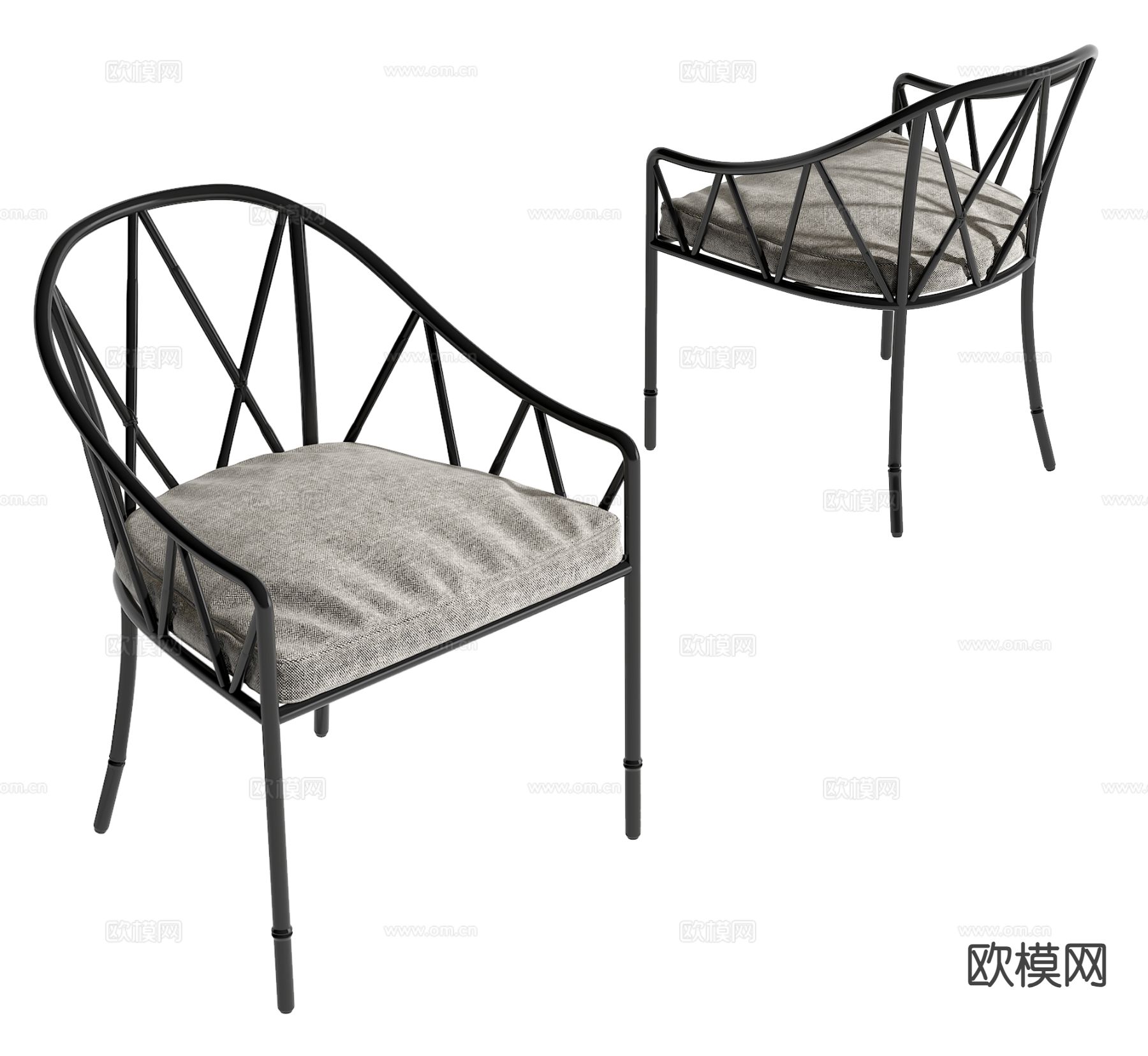 现代单椅 餐椅3d模型下载