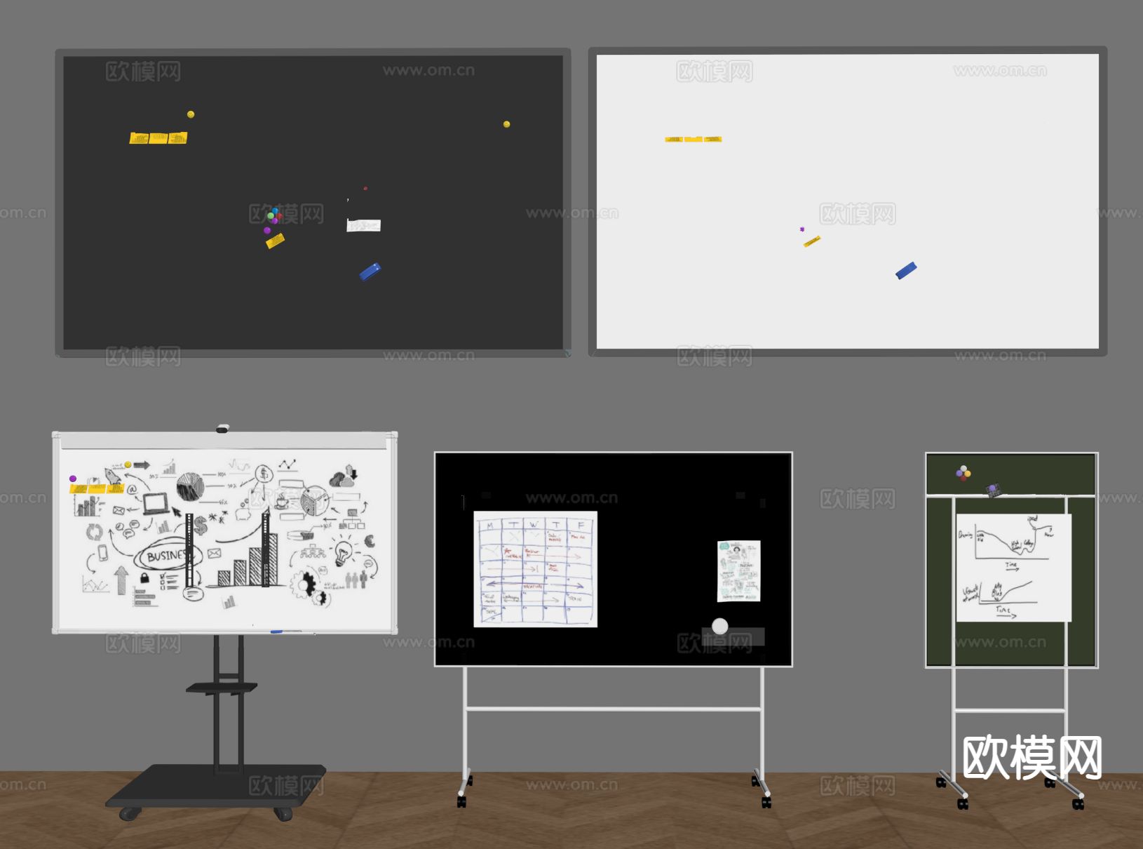 黑板白板 写字板su模型下载（渲染图1）