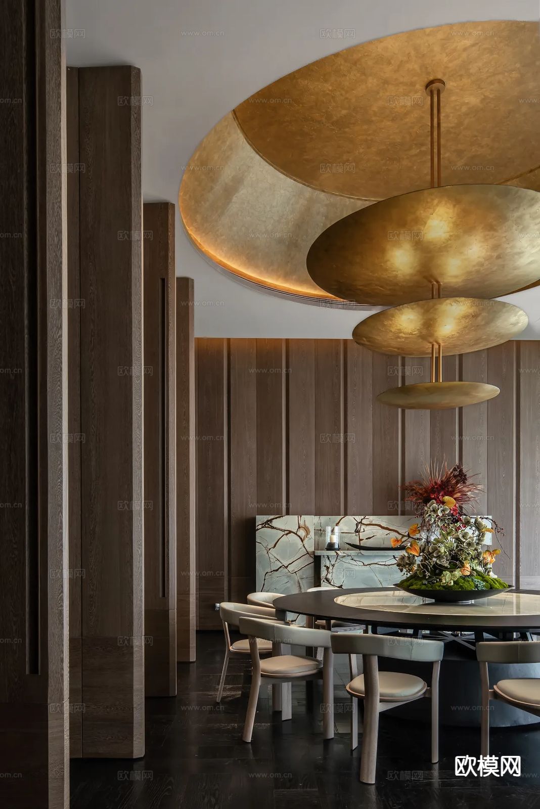 中餐厅包厢 酒楼包房su模型下载（渲染图2）