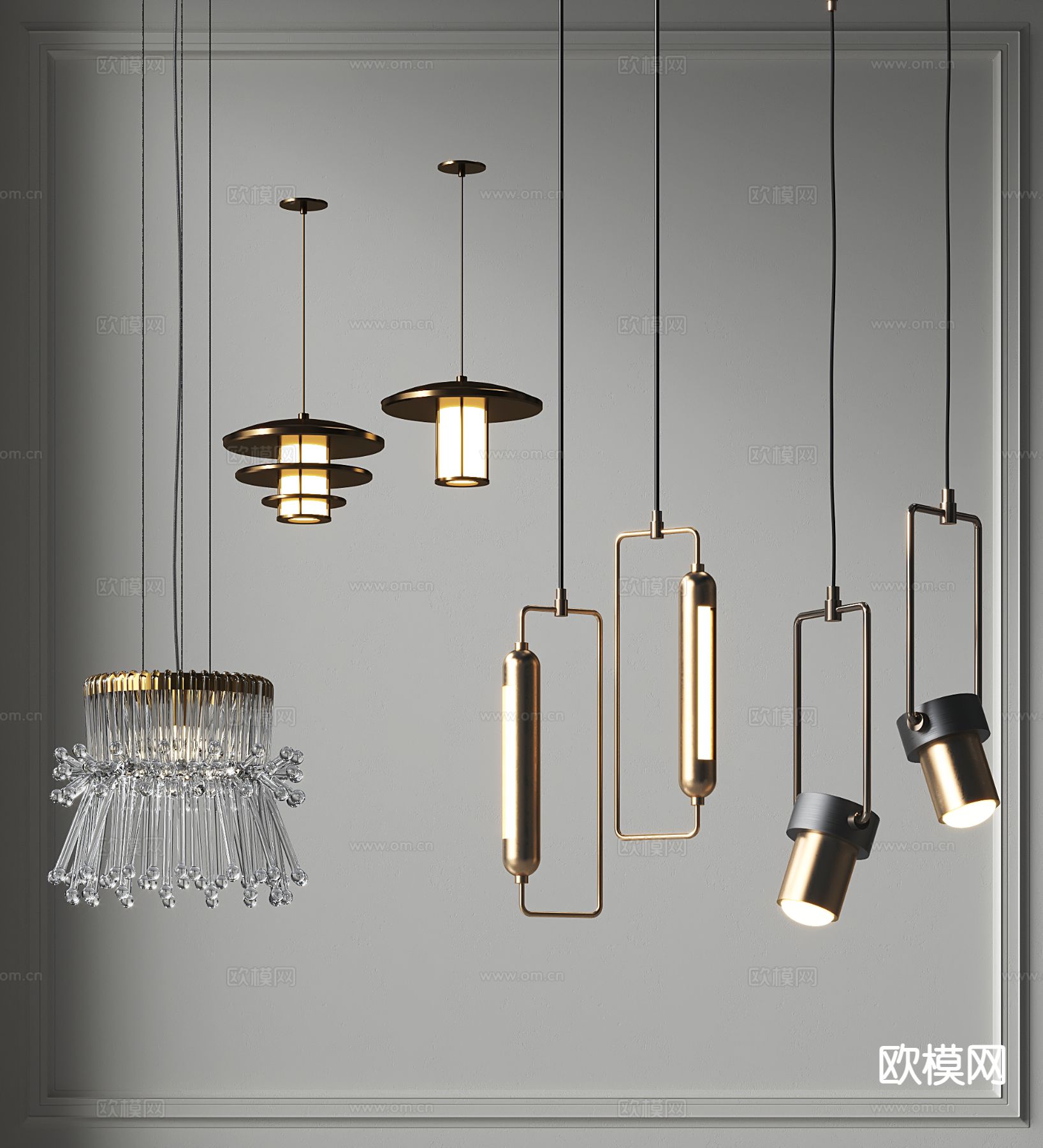 床头小吊灯su模型下载（渲染图2）