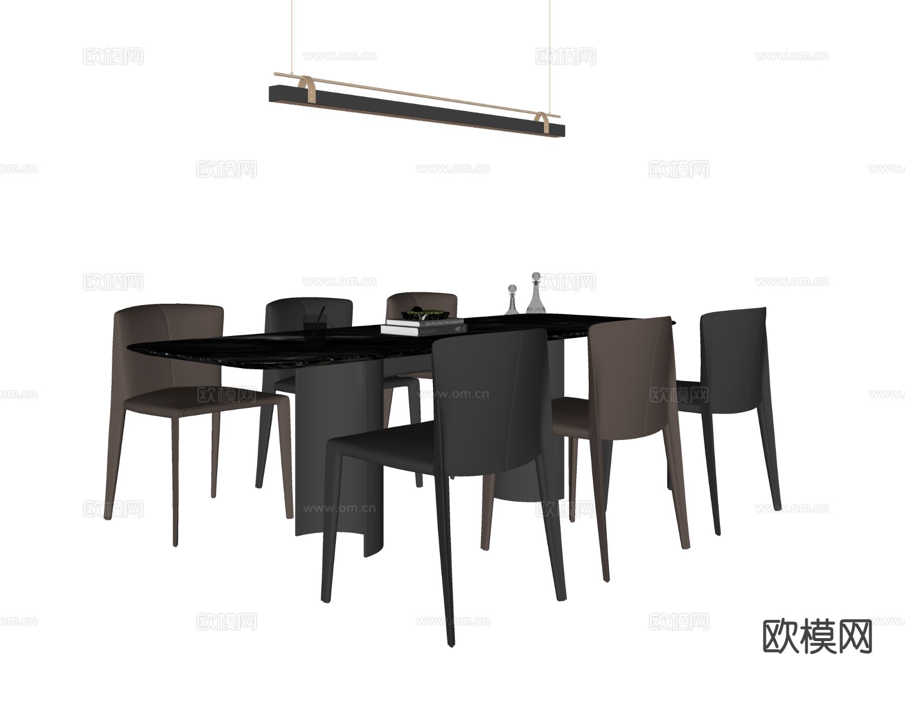 意式餐桌椅su模型下载（渲染图1）