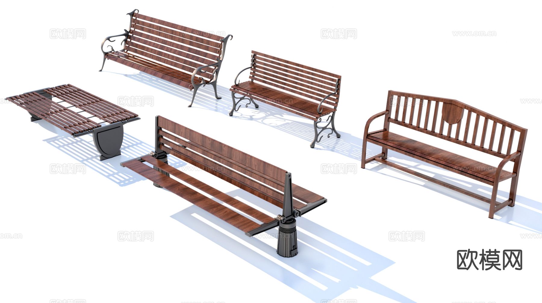 公园长椅 休息长椅 路边长椅su模型下载（渲染图2）