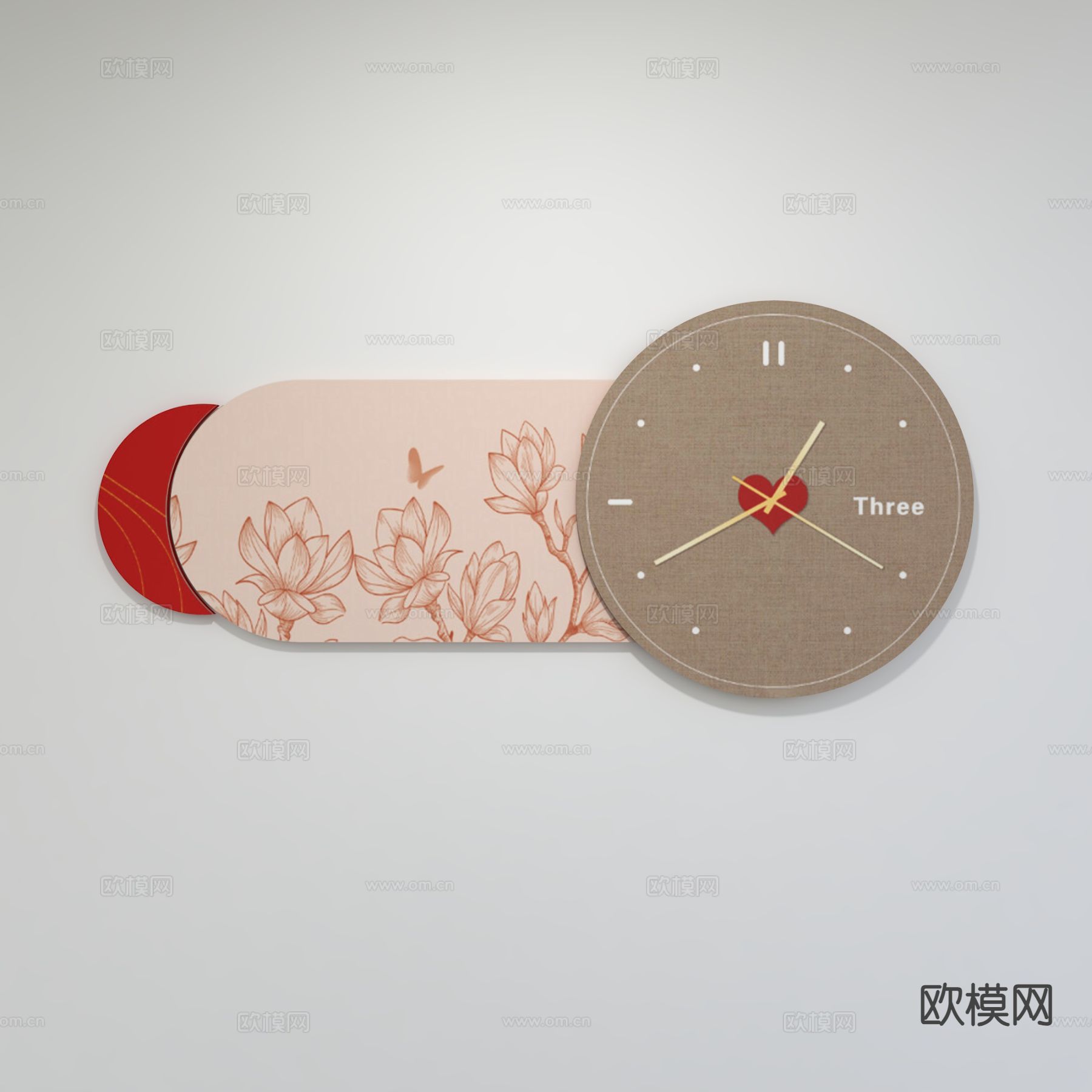 现代钟表挂件3d模型下载