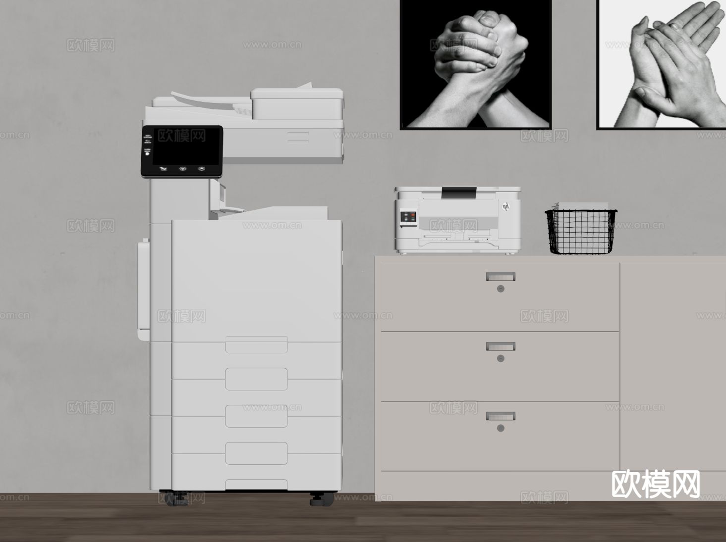 办公用品 打印机 复印机su模型下载（渲染图1）